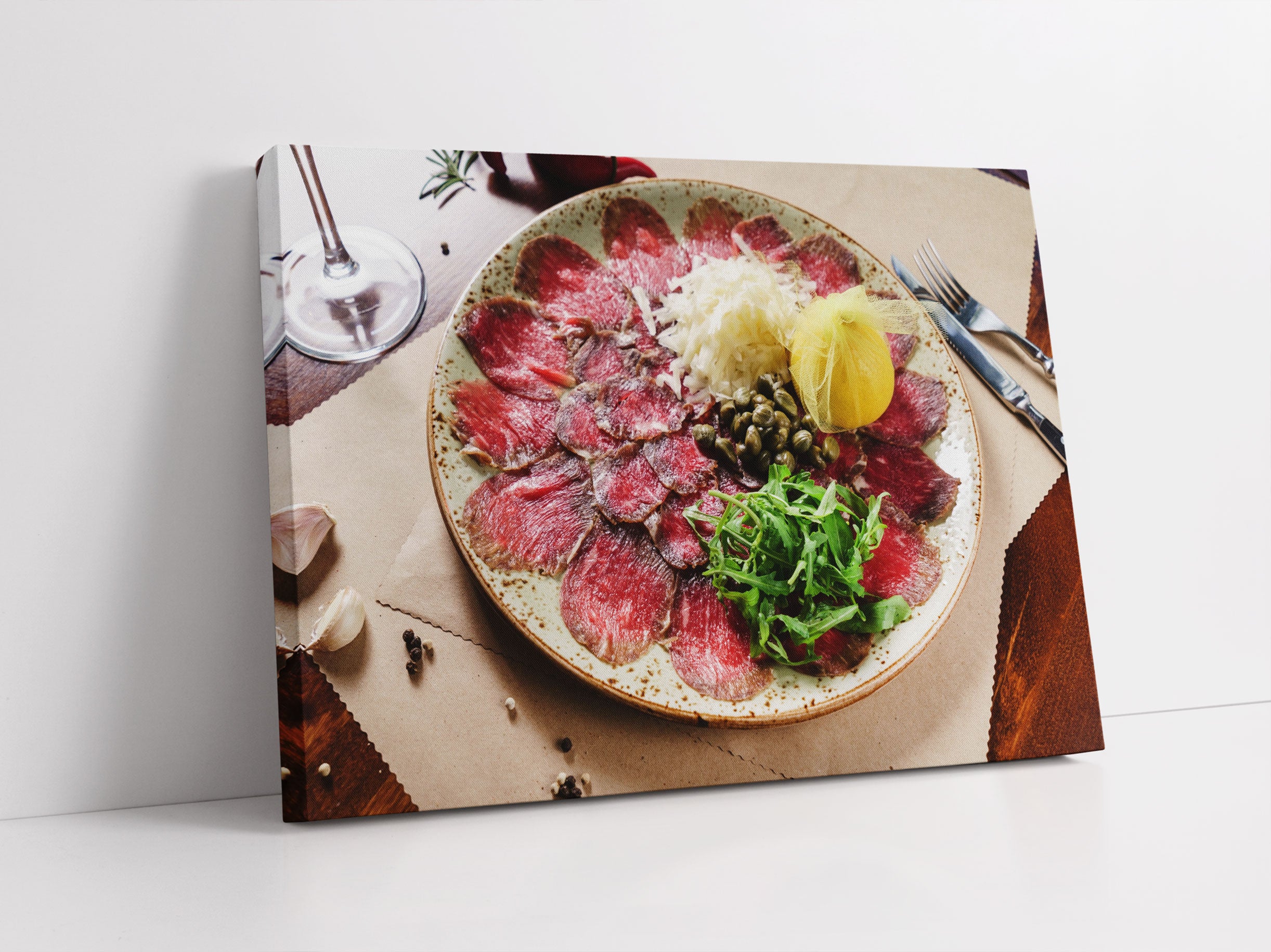 appetitliches Carpaccio Leinwandbild Studio