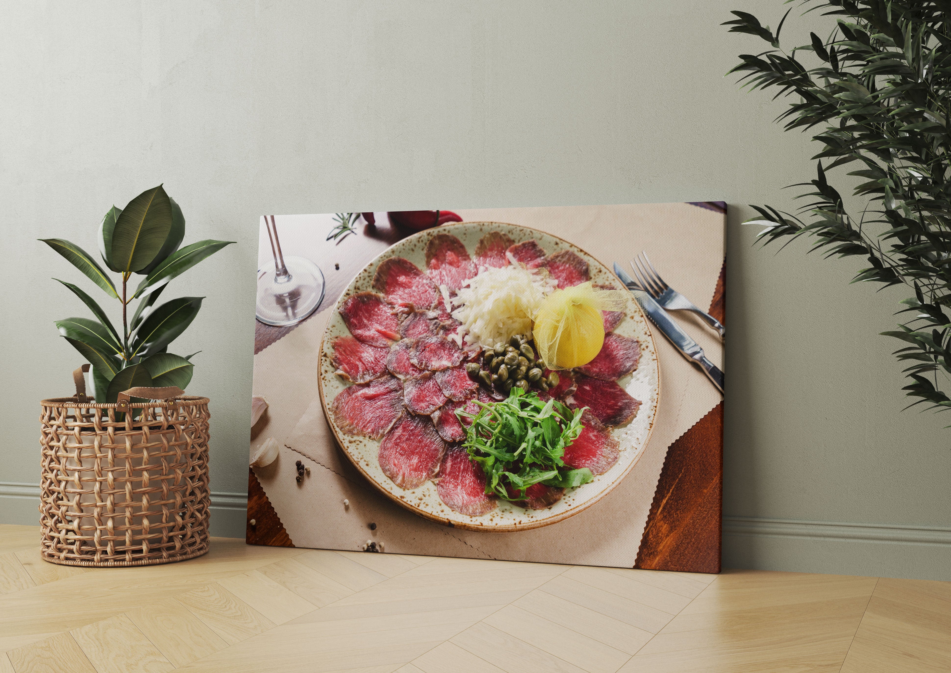 appetitliches Carpaccio Leinwandbild Wohnzimmer