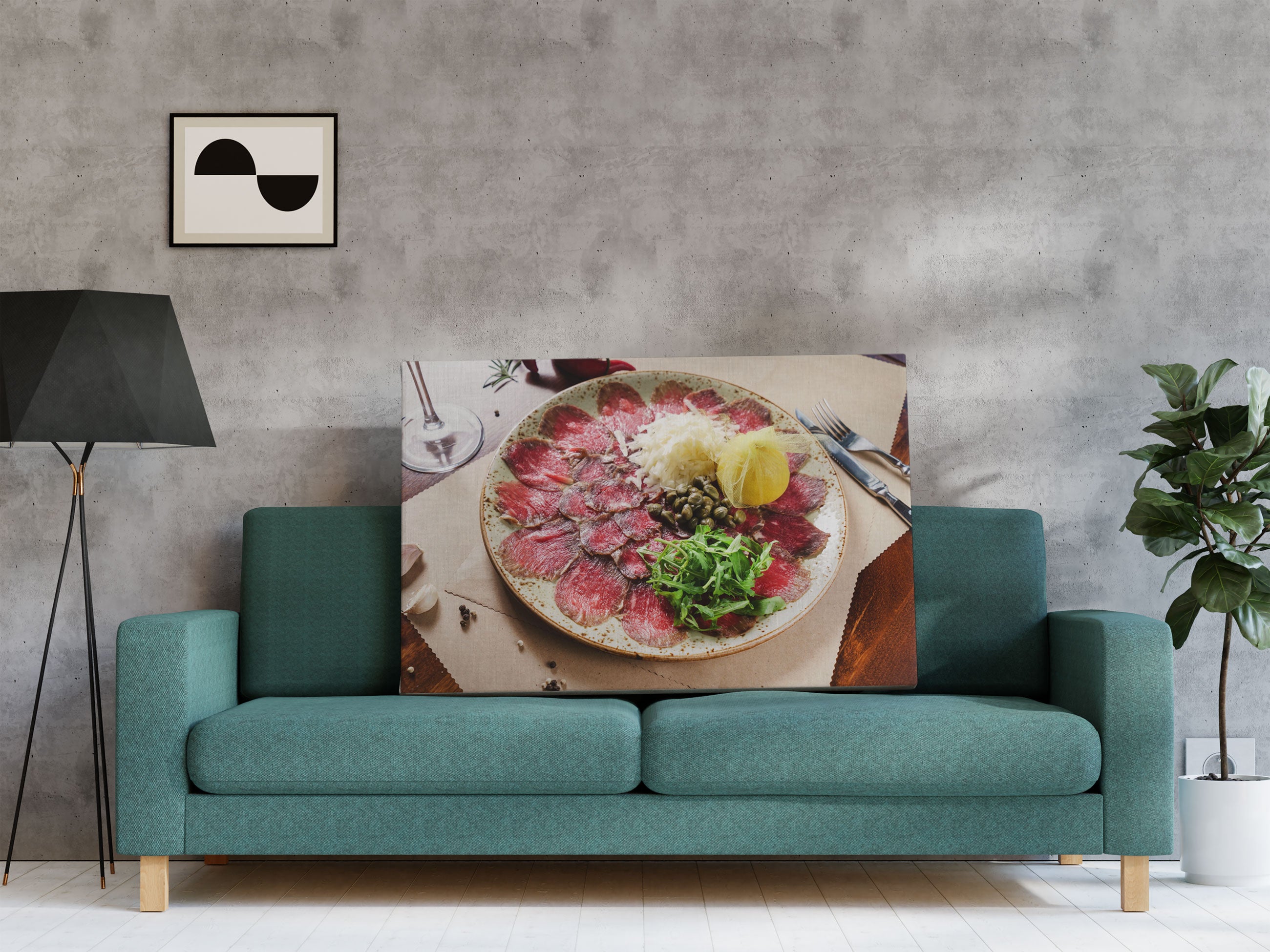 appetitliches Carpaccio Leinwandbild Regal