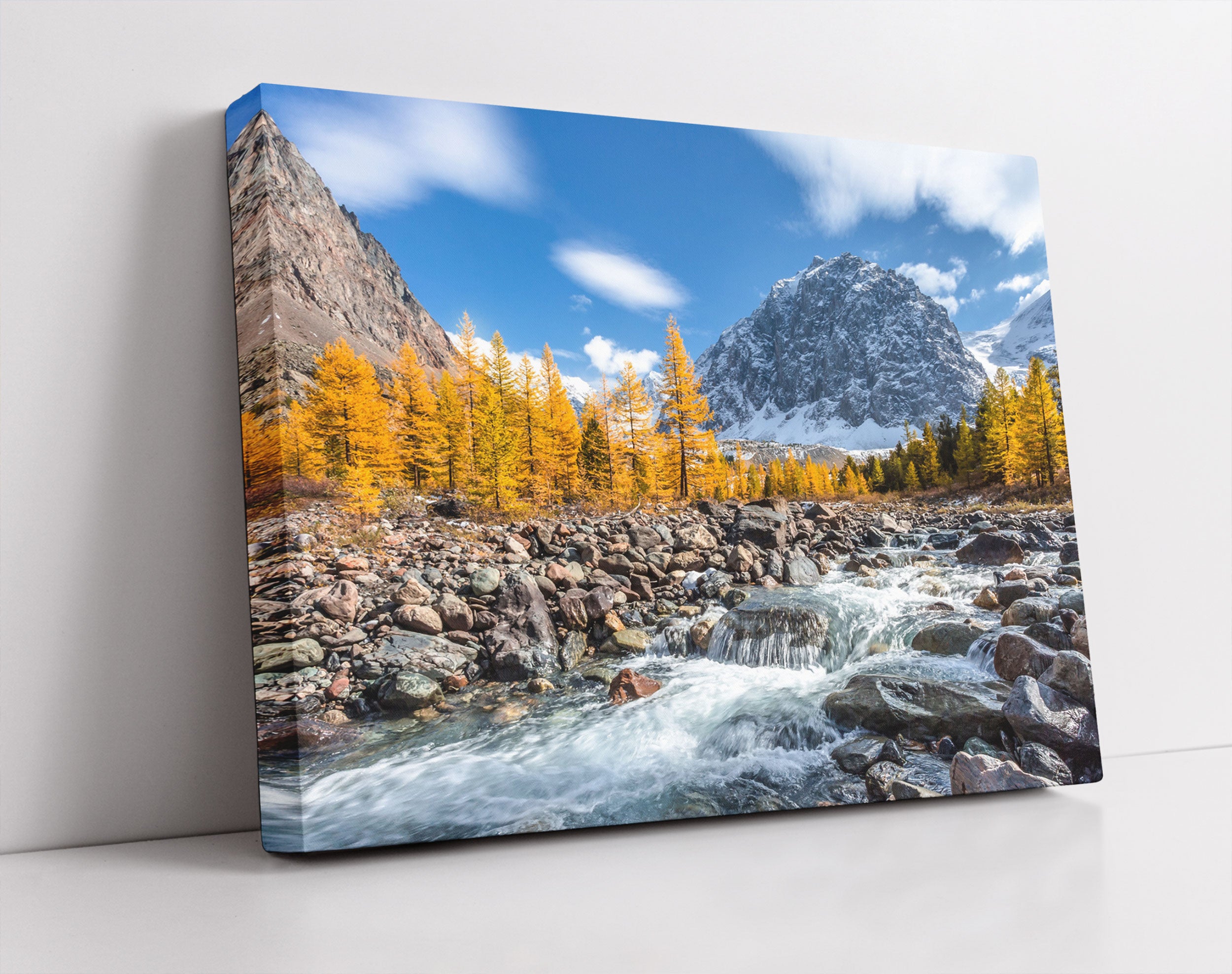kleiner Fluss im Gebirge - Leinwandbild
