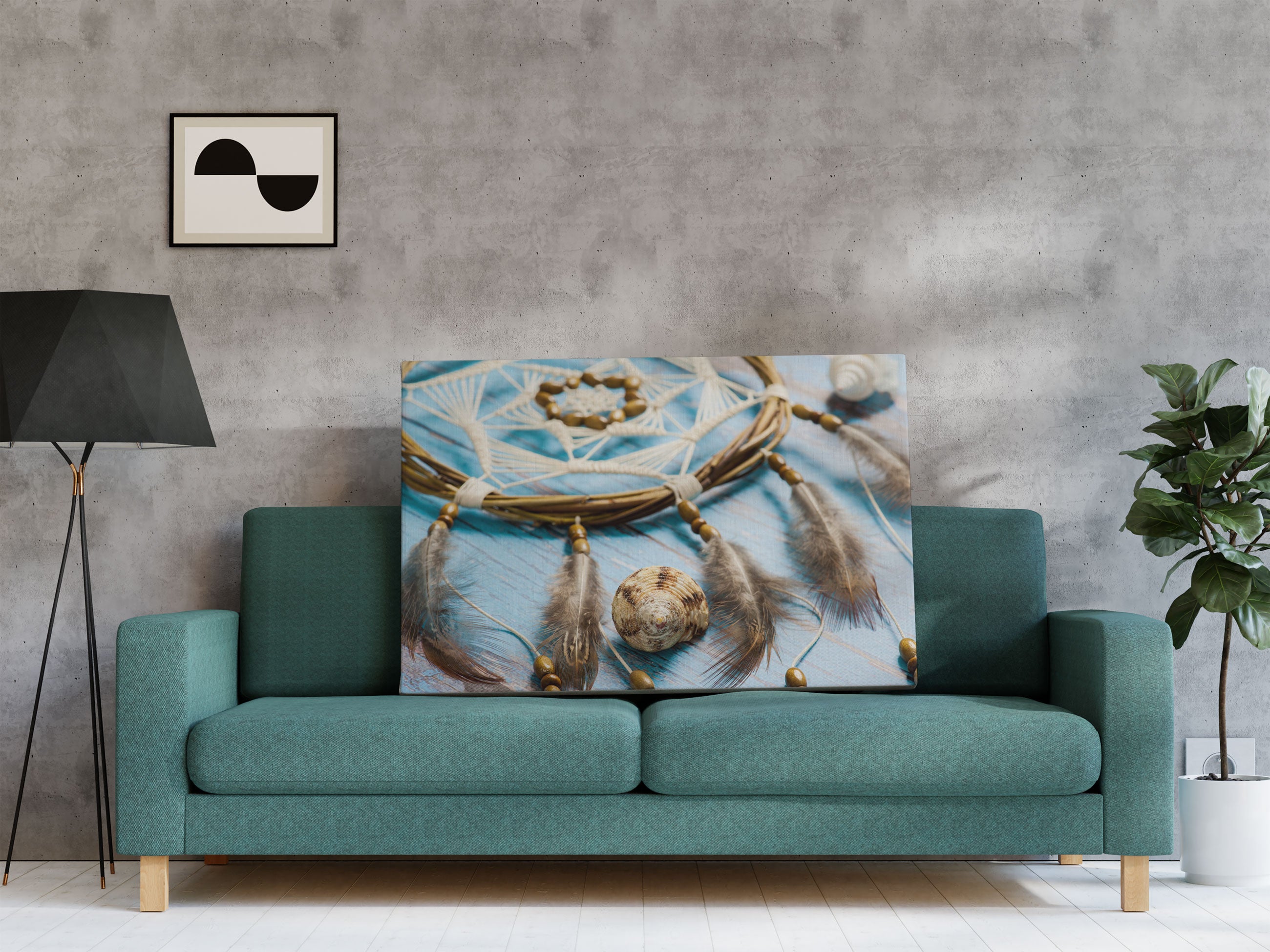 Traumfänger mit Federn Leinwandbild Regal