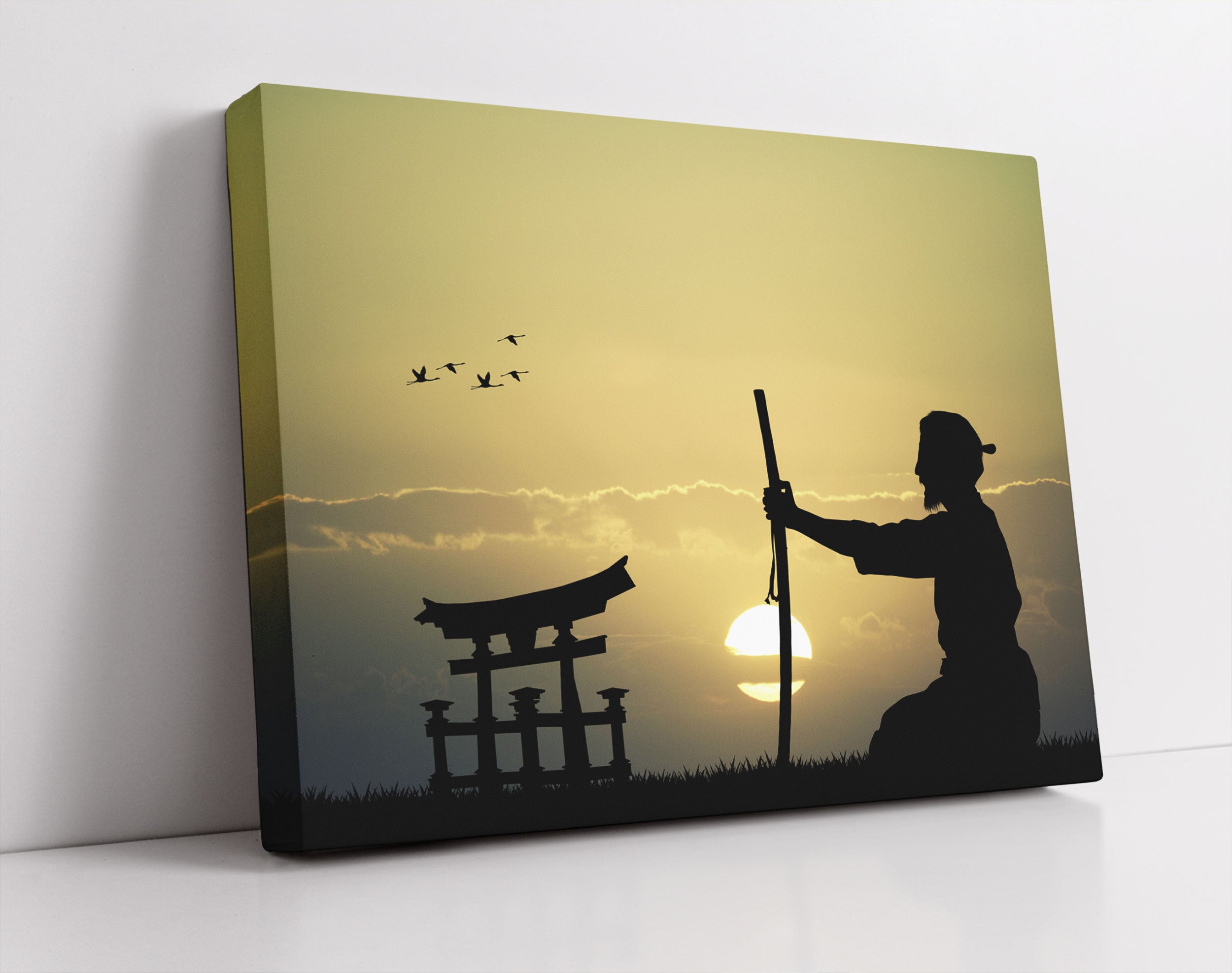 Samurai-Meister vor Horizont - Leinwandbild