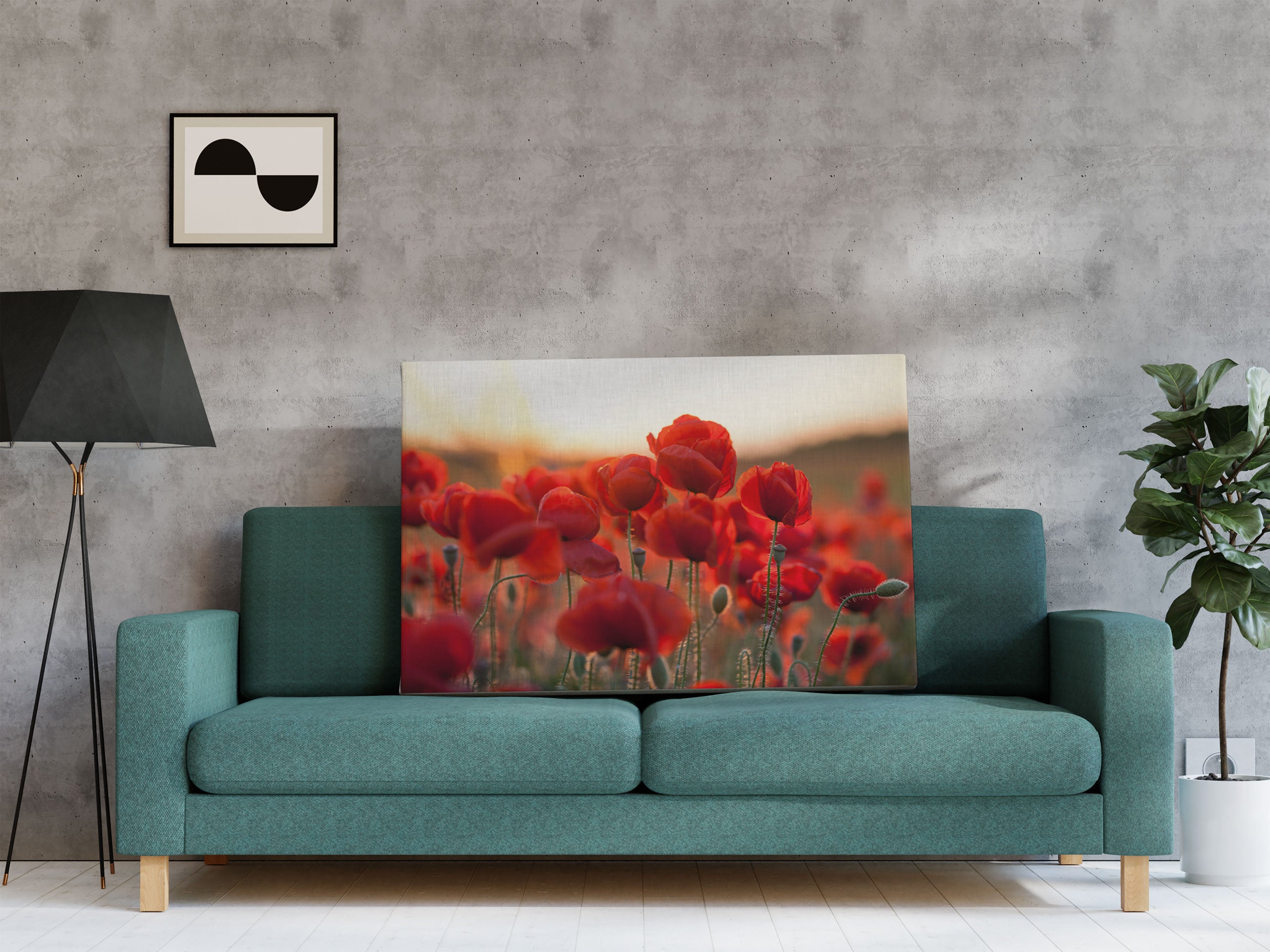 Feuriger Mohn Leinwandbild Regal