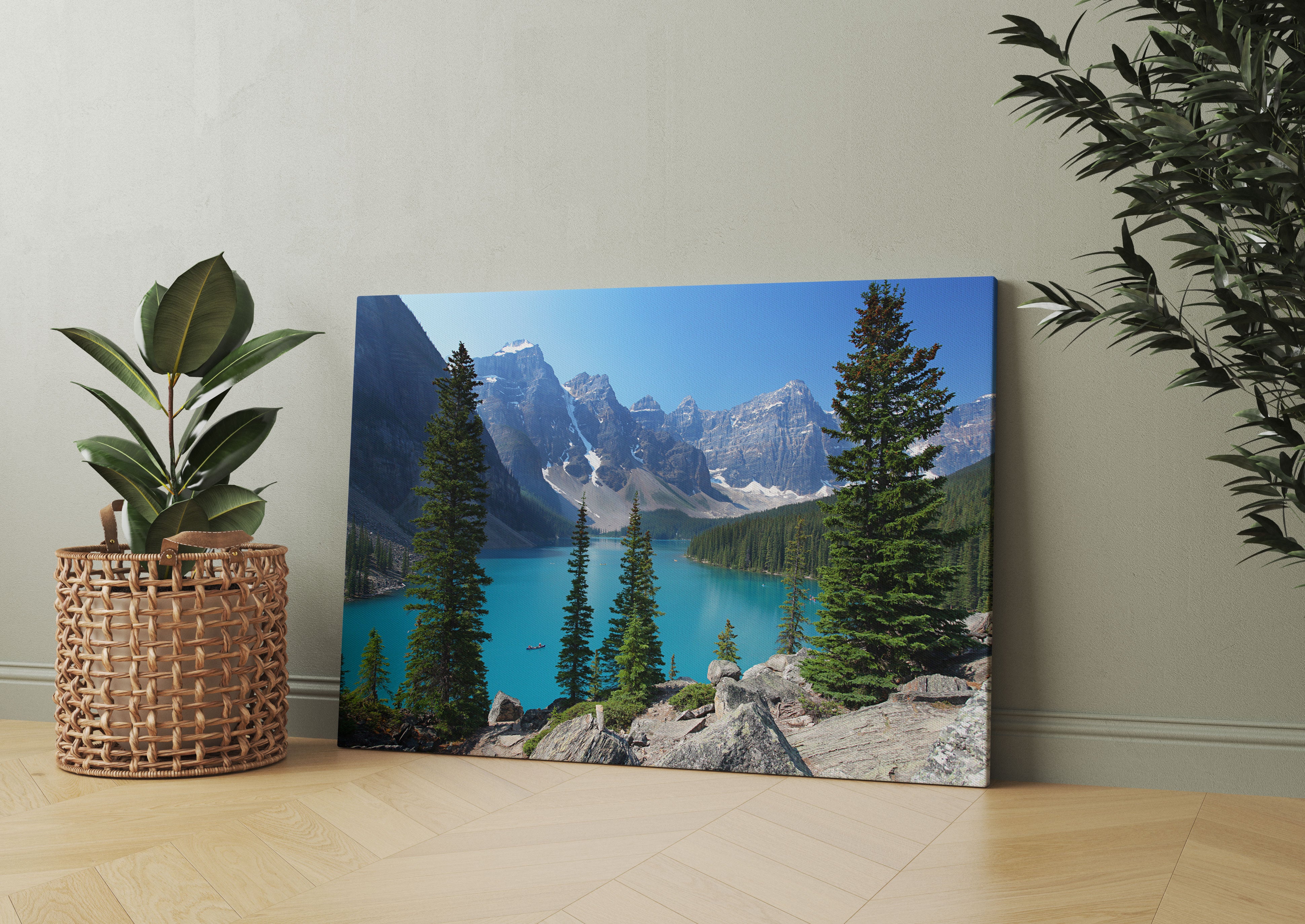 Moraine Lake kanadische Berge Leinwandbild Wohnzimmer