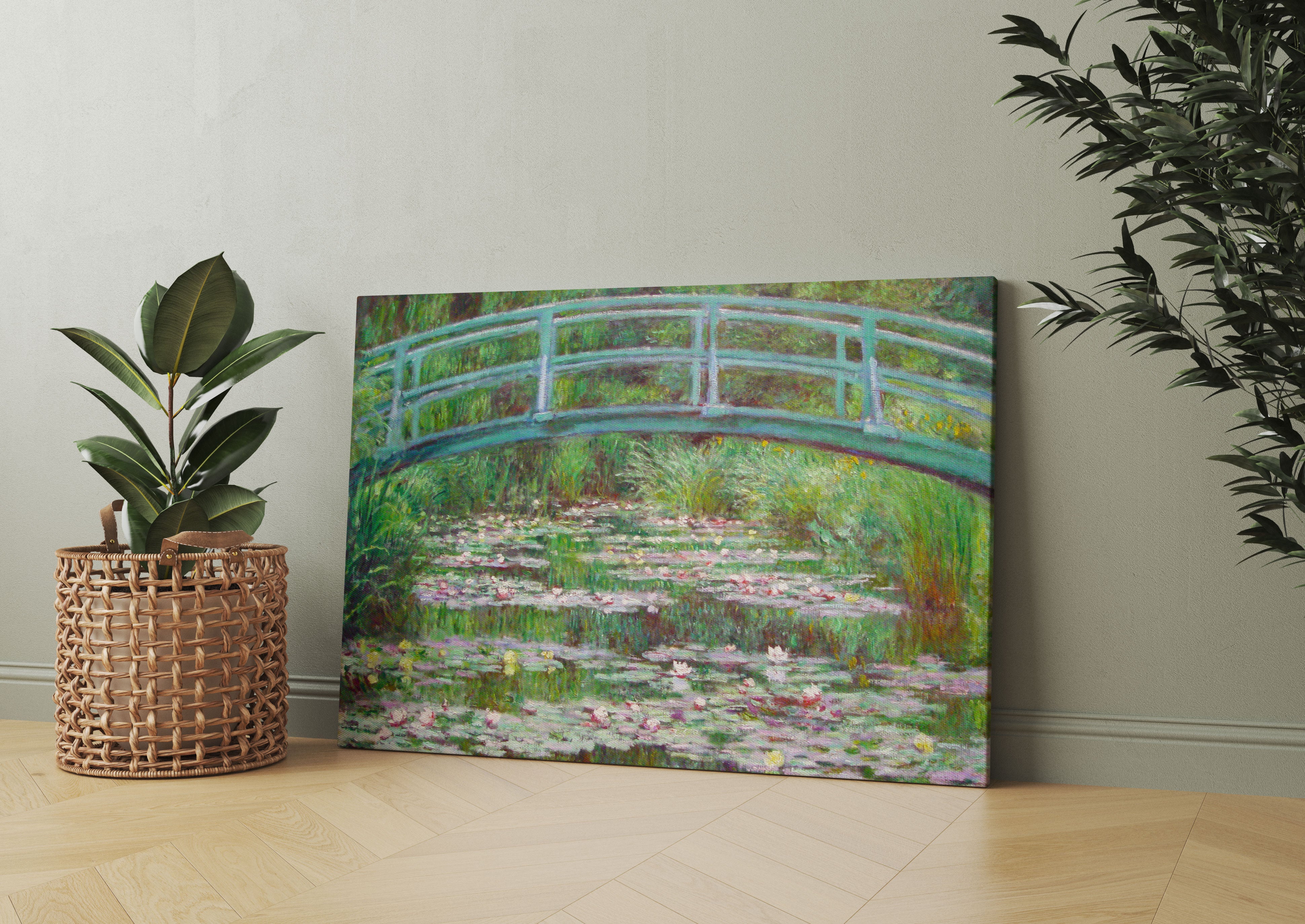 Claude Monet - japanische Brücke über den Seerosenteich I Leinwandbild Wohnzimmer