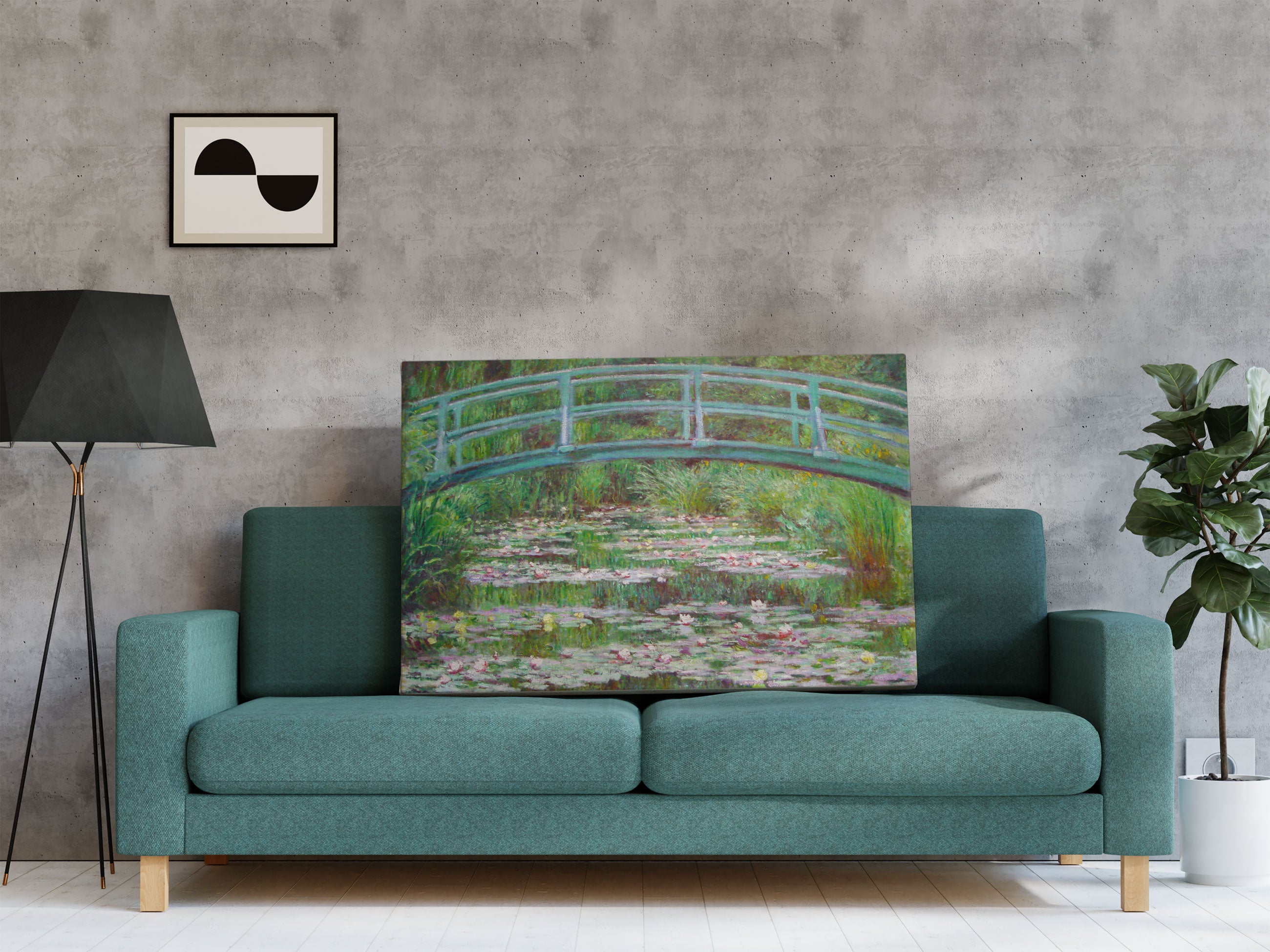 Claude Monet - japanische Brücke über den Seerosenteich I Leinwandbild Regal