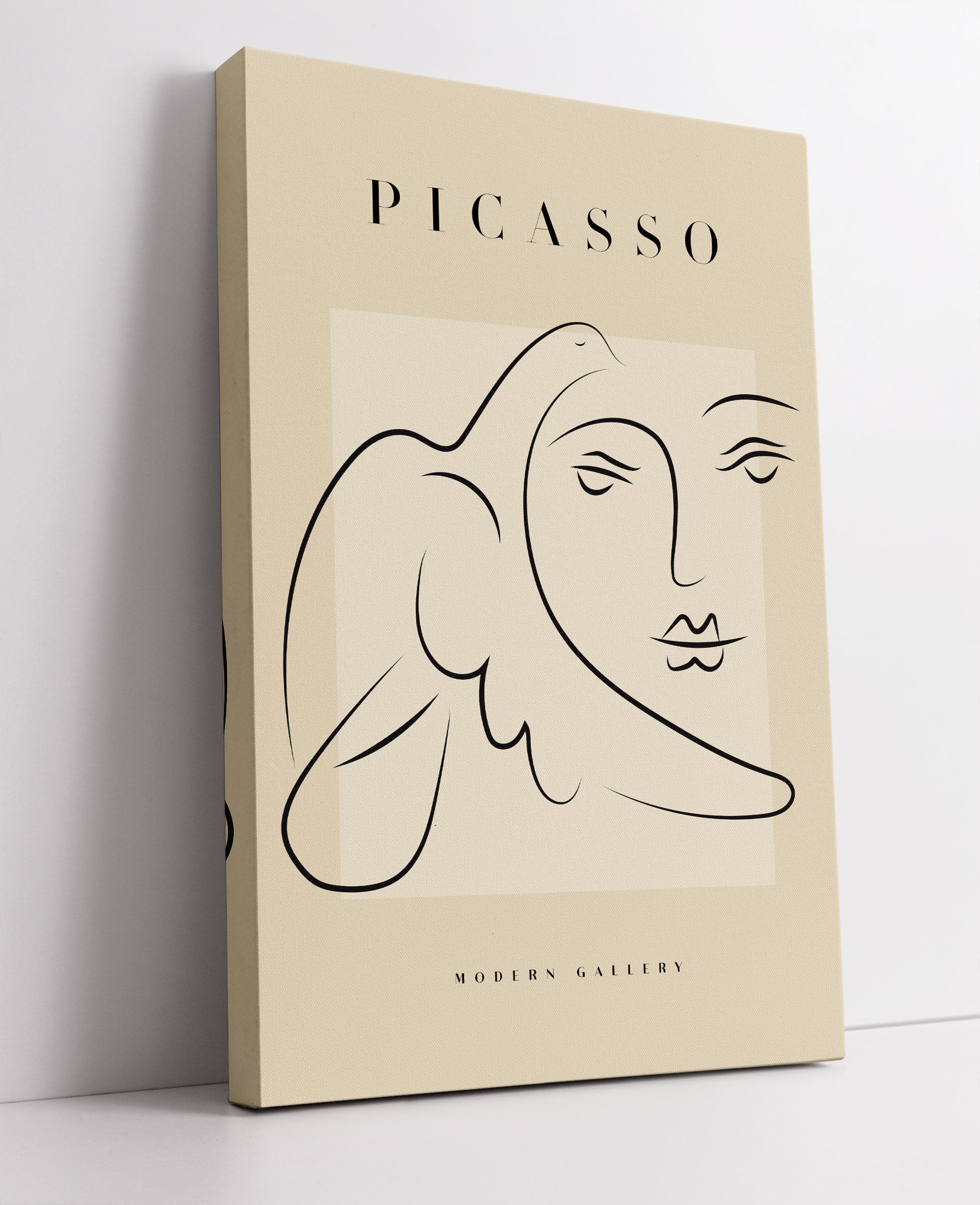 Picasso Art Collection  - Frau mit Taube, Leinwandbild