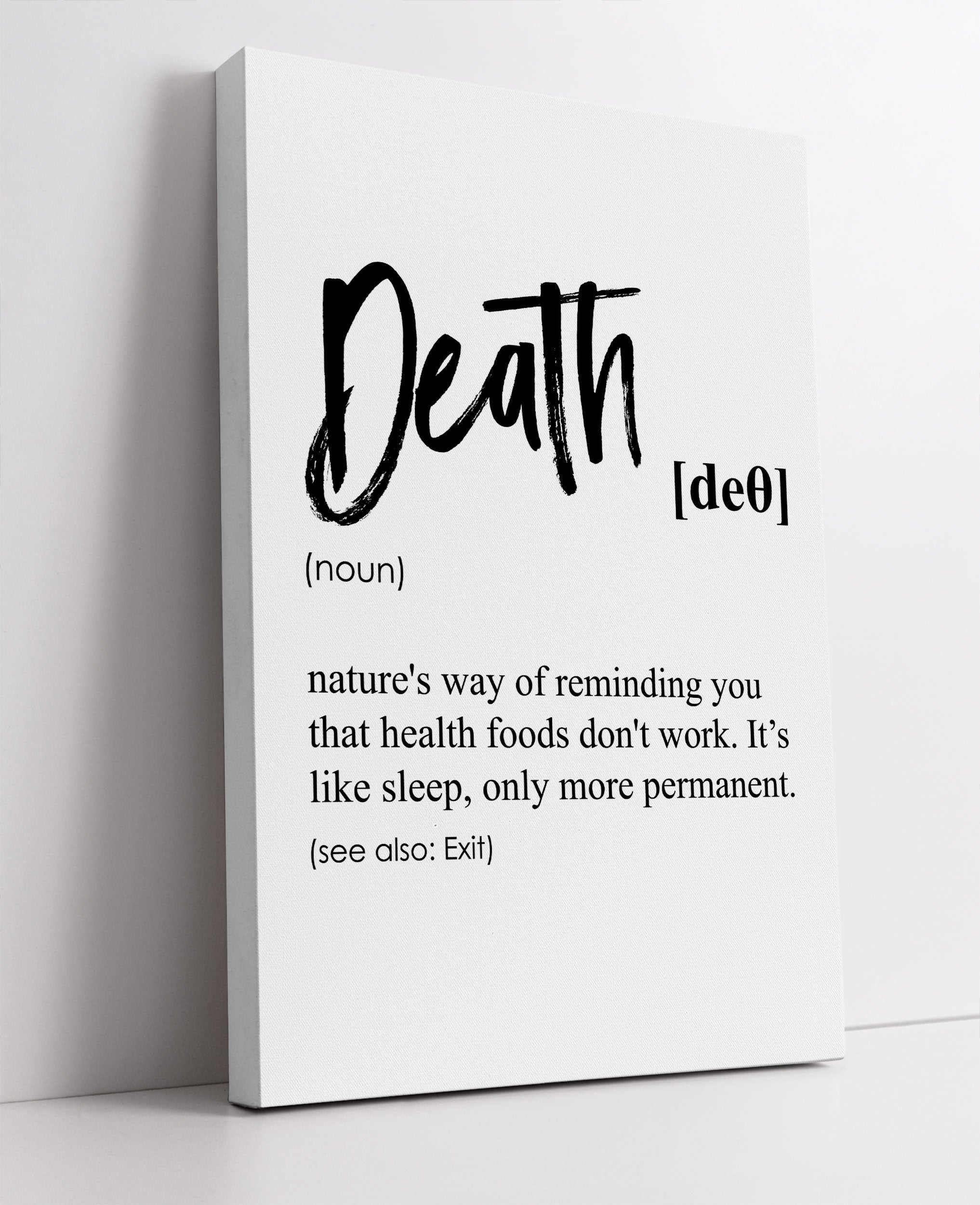 Lexikon Sprüche  - Death, Leinwandbild