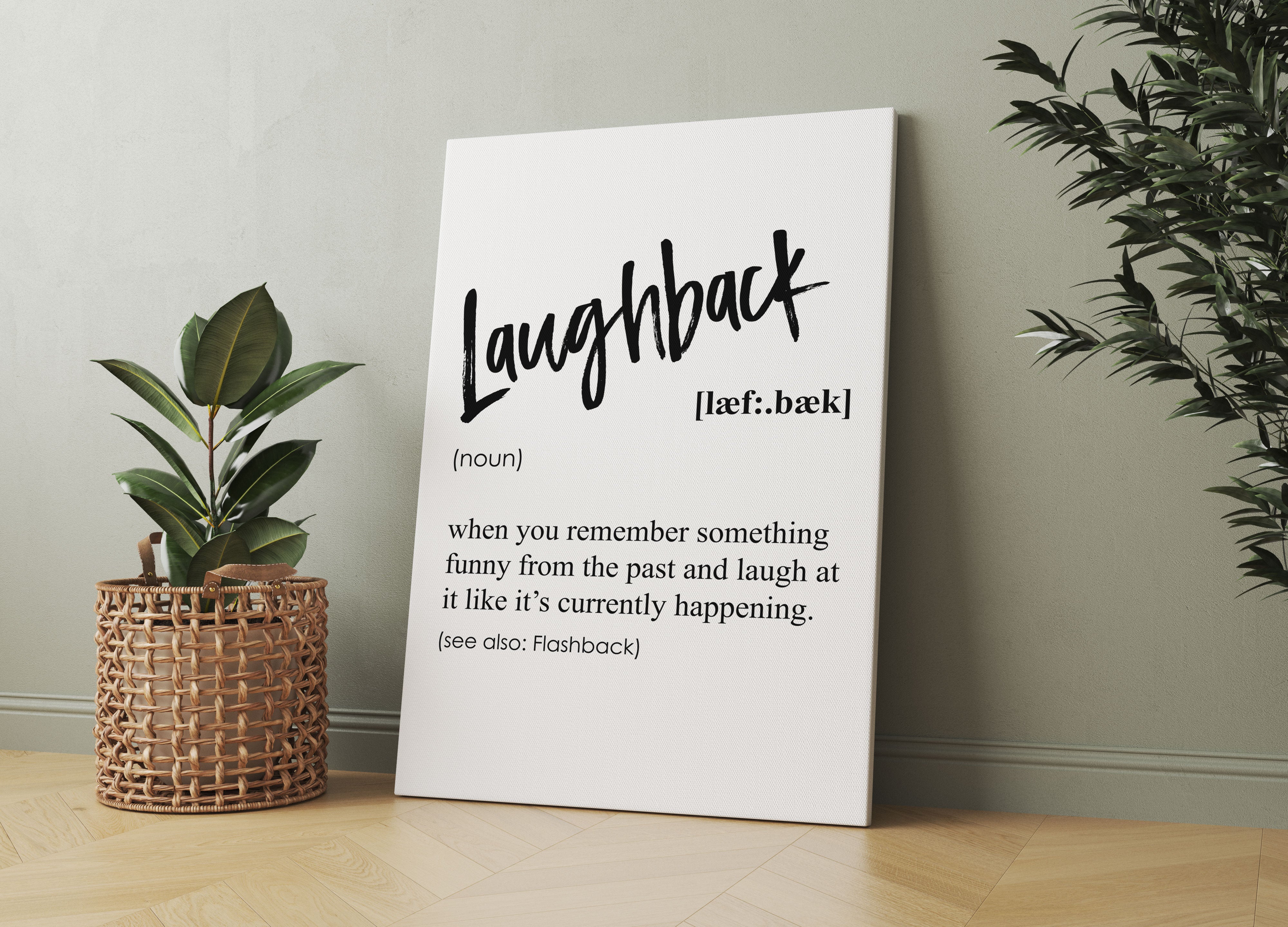 Lexikon Sprüche  - Laughback, Leinwandbild