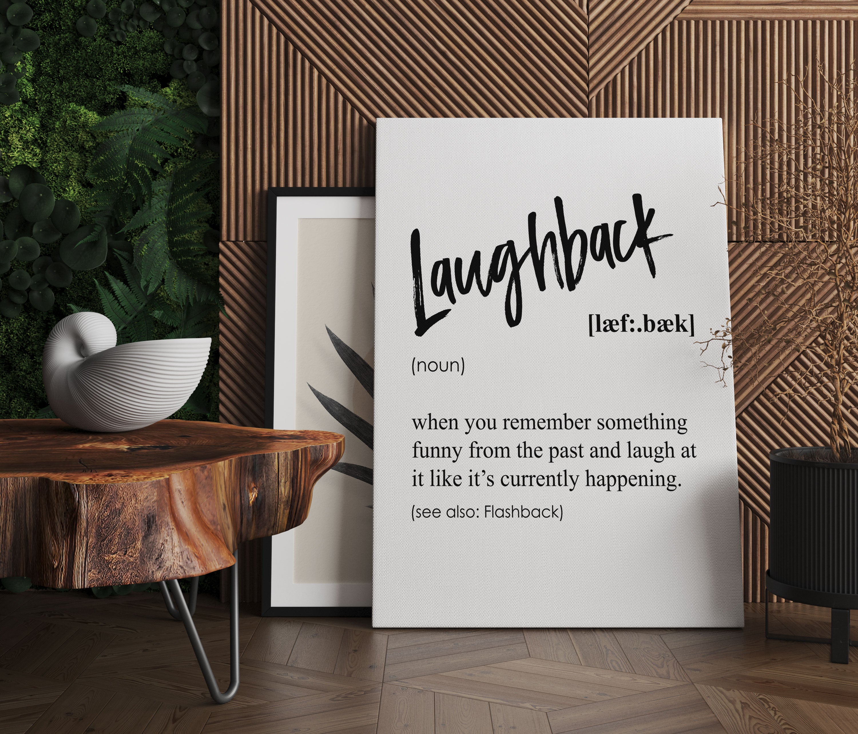 Lexikon Sprüche  - Laughback, Leinwandbild