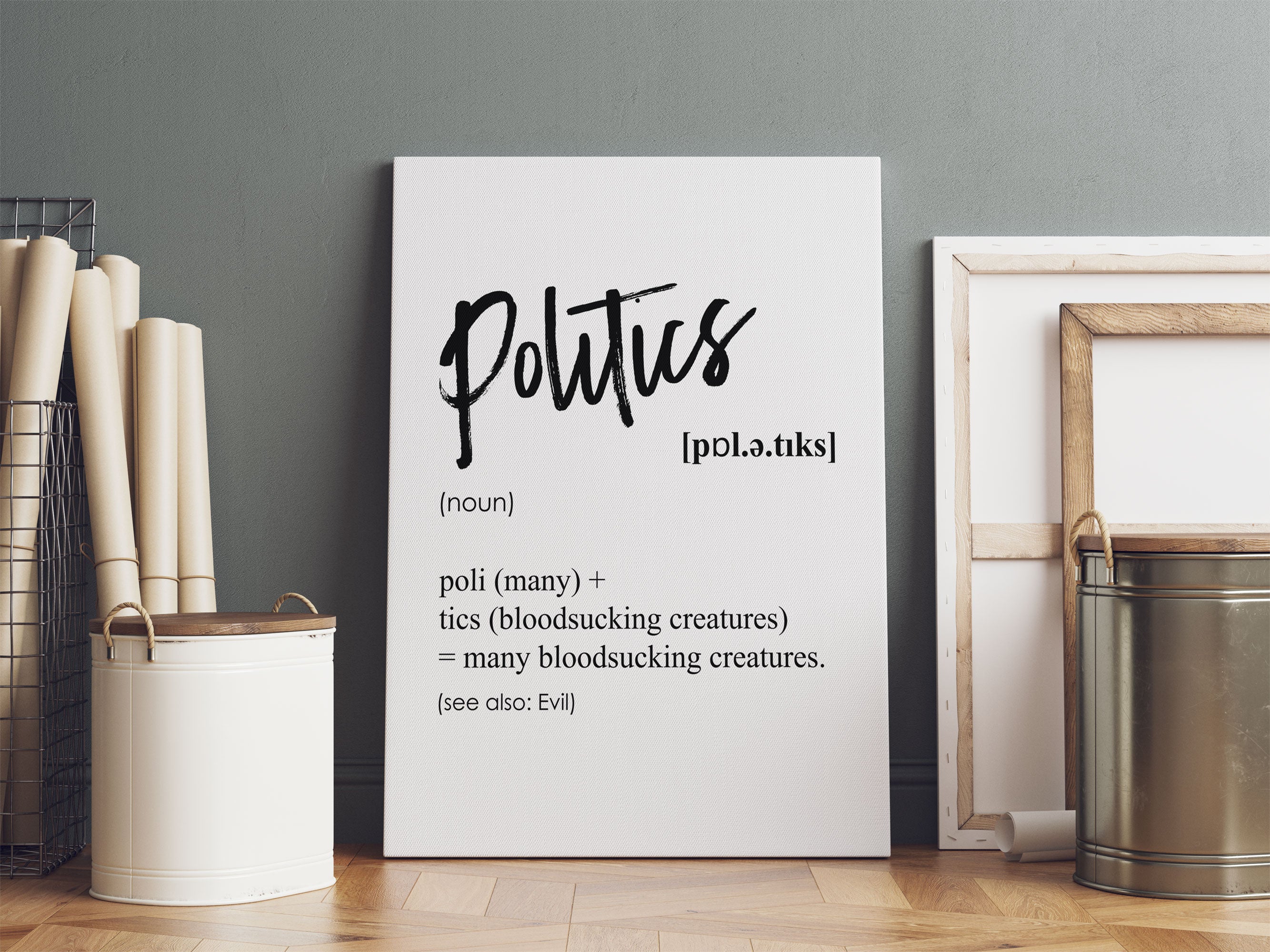Lexikon Sprüche  - Politics, Leinwandbild