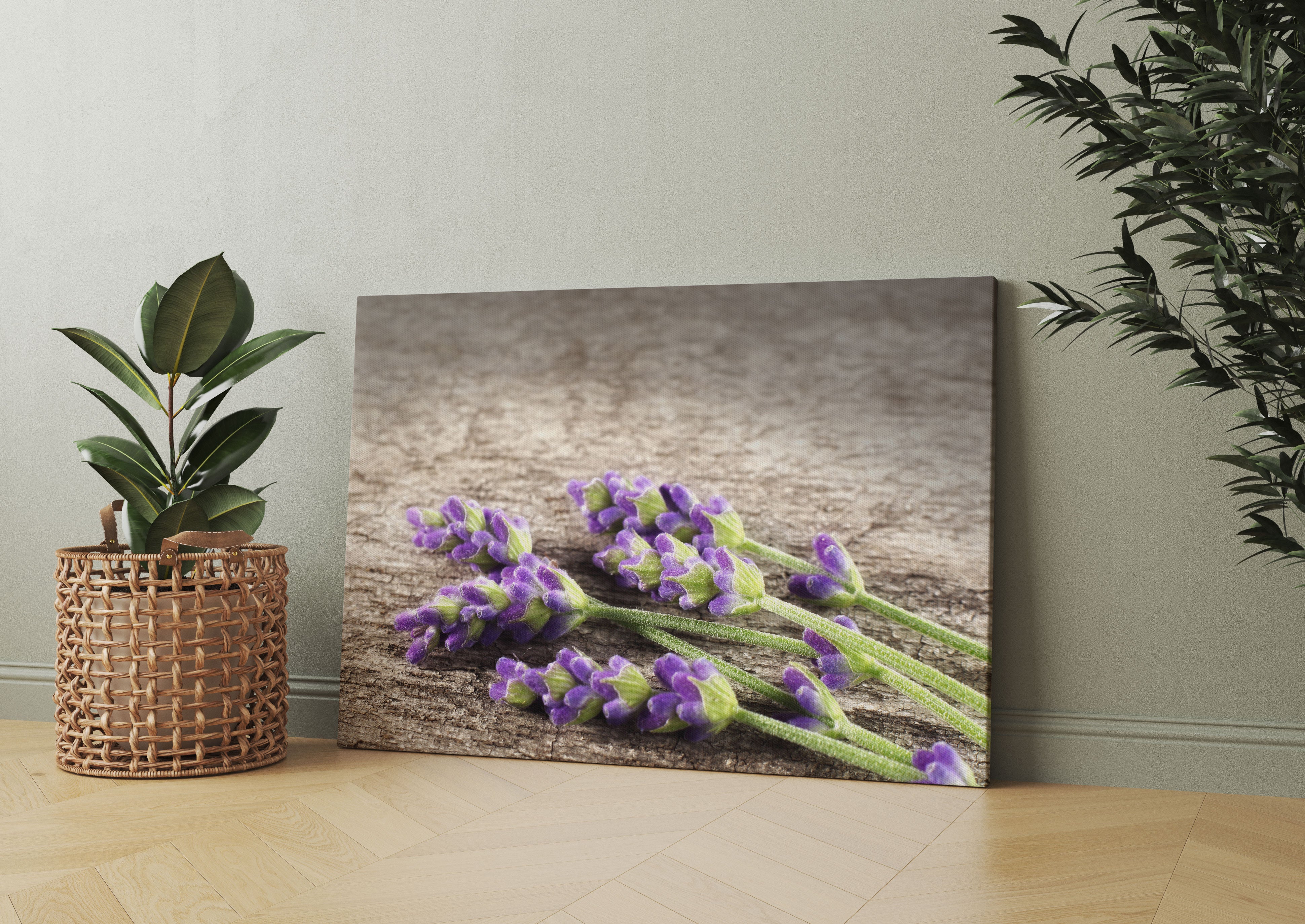 Liegender frischer Lavendel Leinwandbild Wohnzimmer