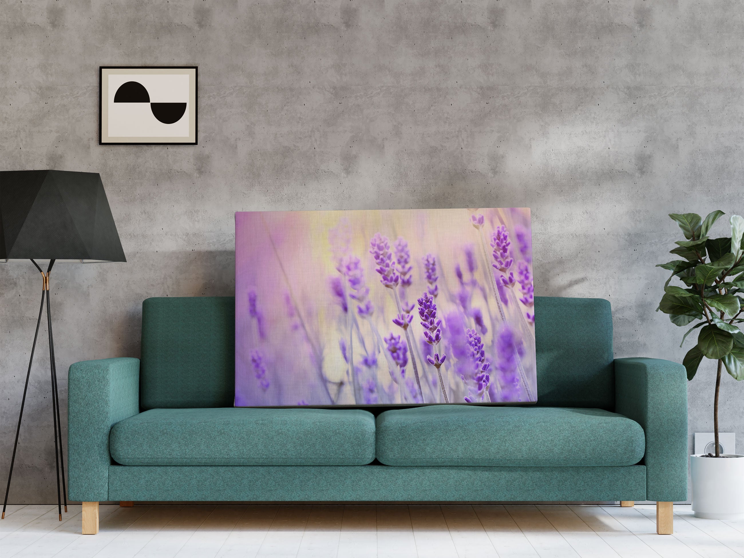 Lavendel im Retro Look Leinwandbild Regal