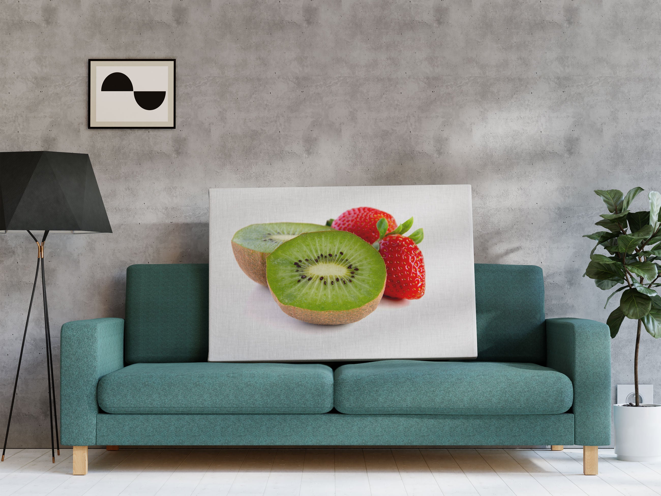 Kiwi und Erdbeeren Leinwandbild Regal