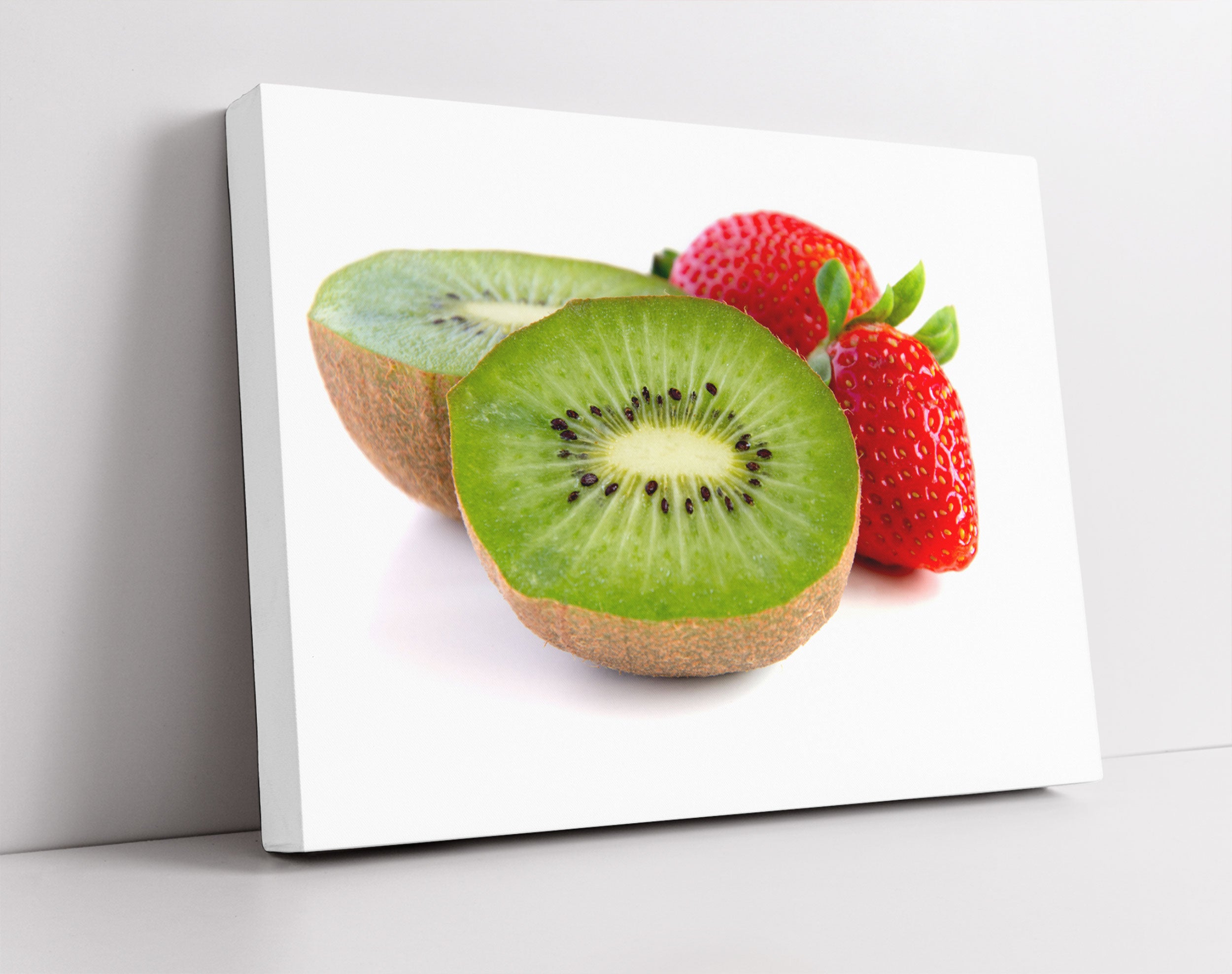 Kiwi und Erdbeeren - Leinwandbild