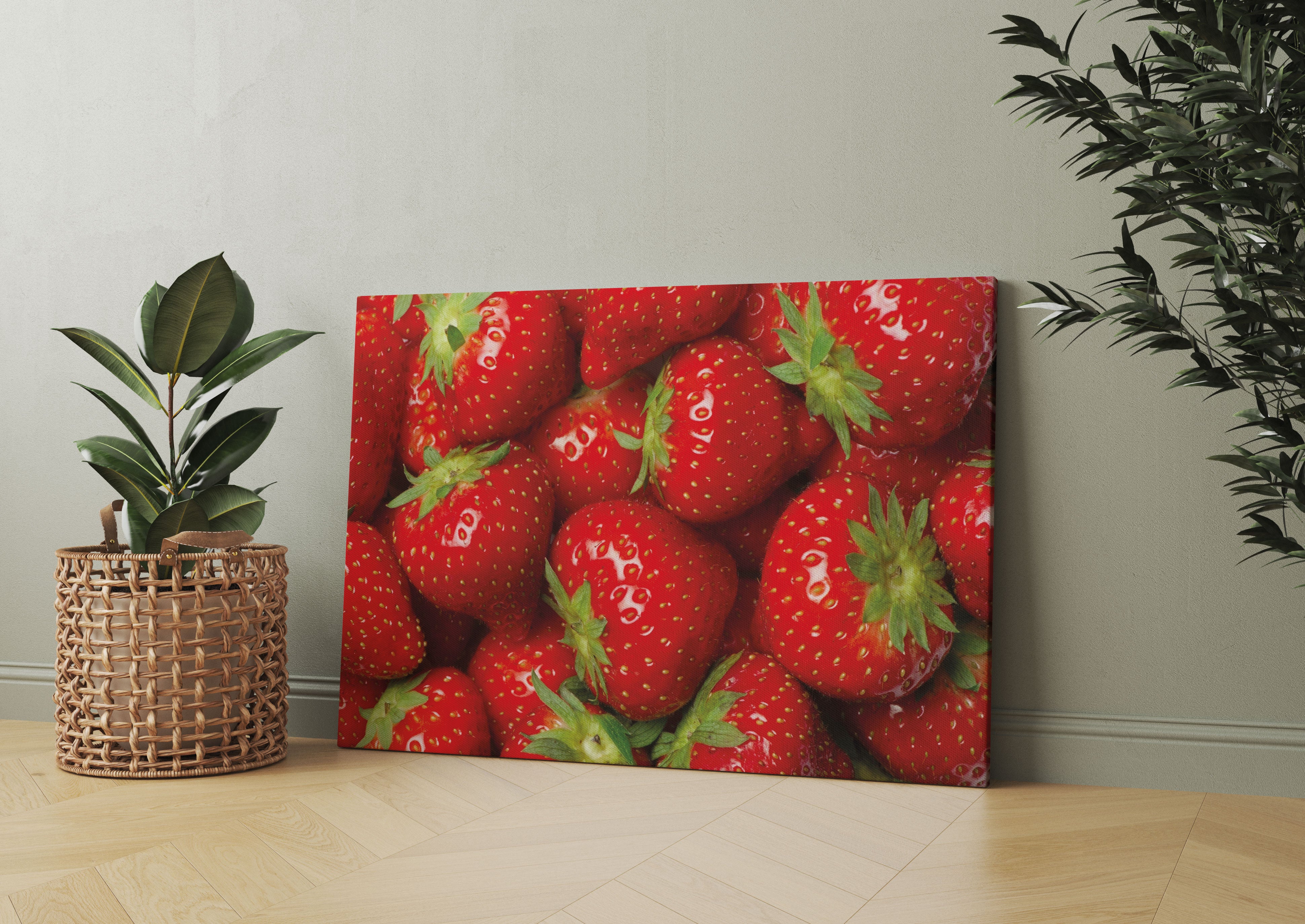 Fruchtig frische Erdbeeren Leinwandbild Wohnzimmer