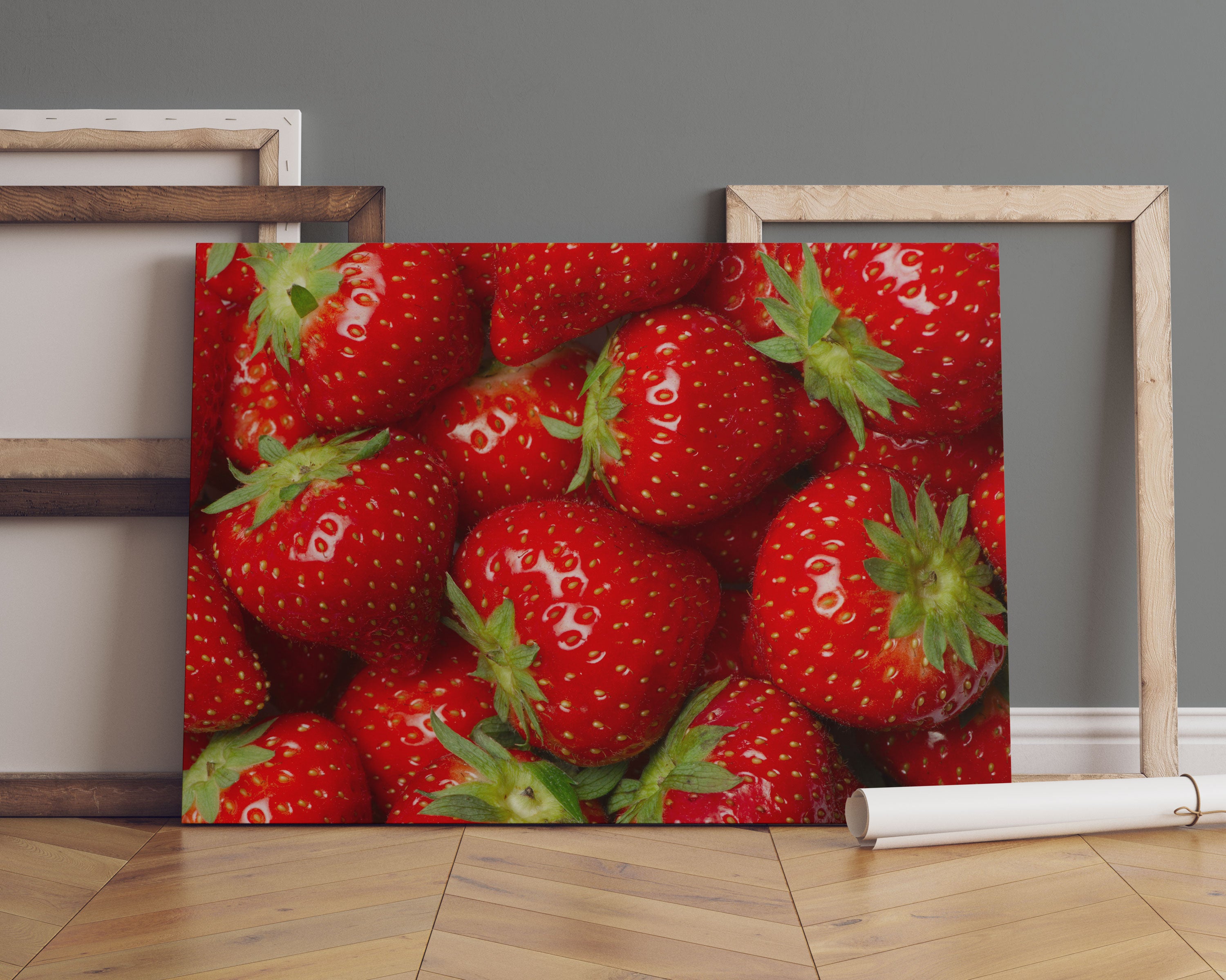 Fruchtig frische Erdbeeren Leinwandbild Sofa