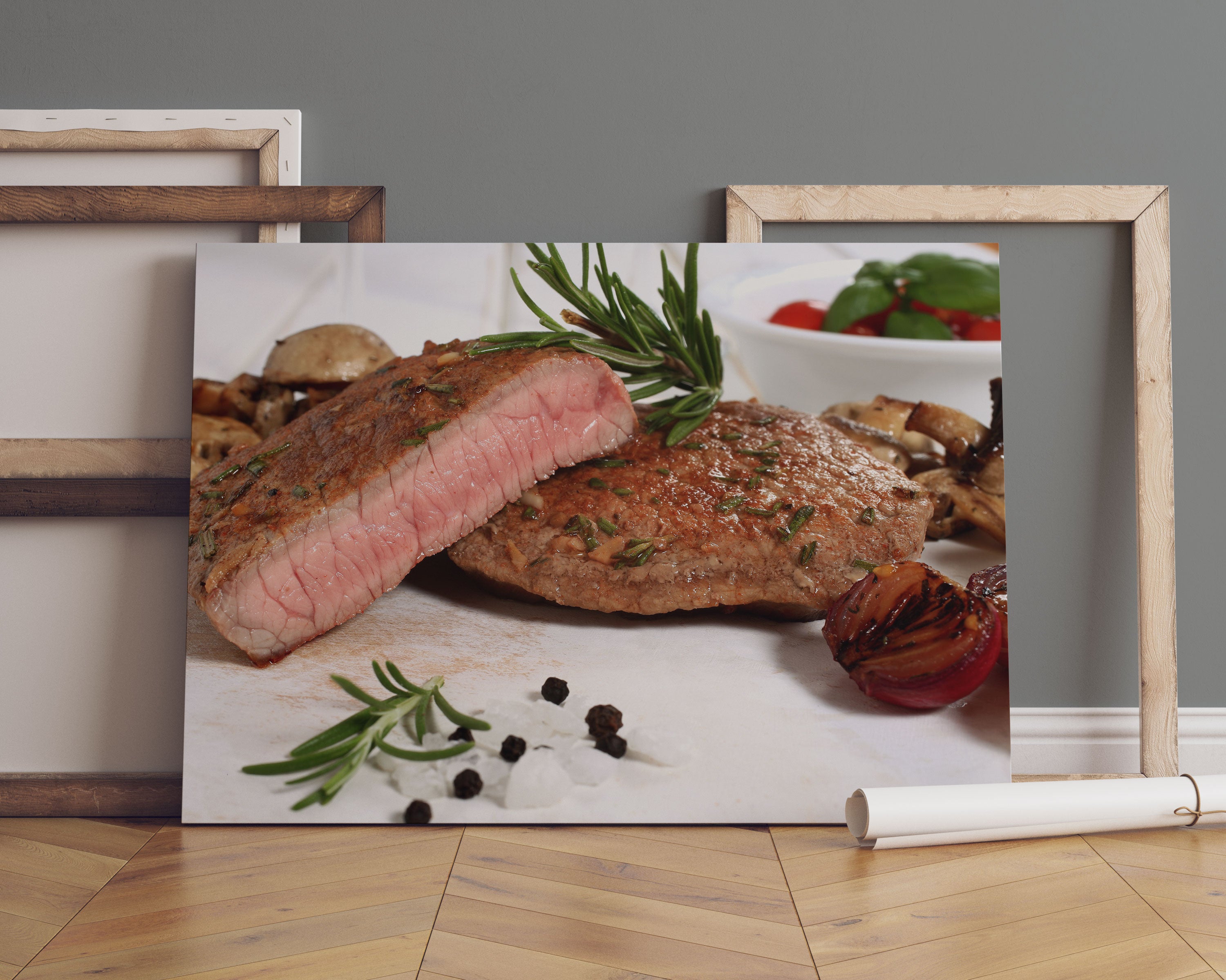 Saftiges Steak Medium Leinwandbild Sofa