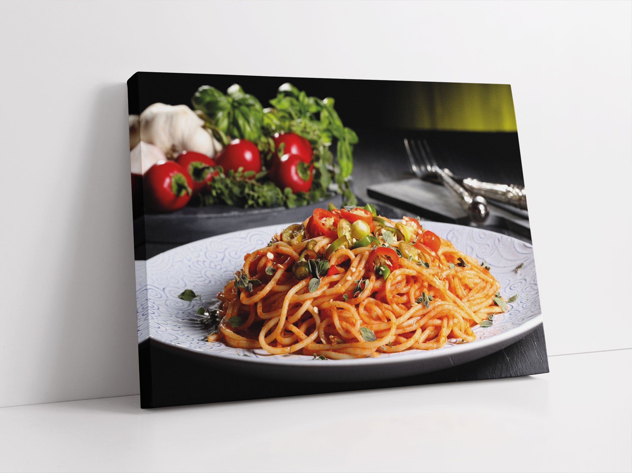 Leckere Spaghetti Italia Leinwandbild Studio