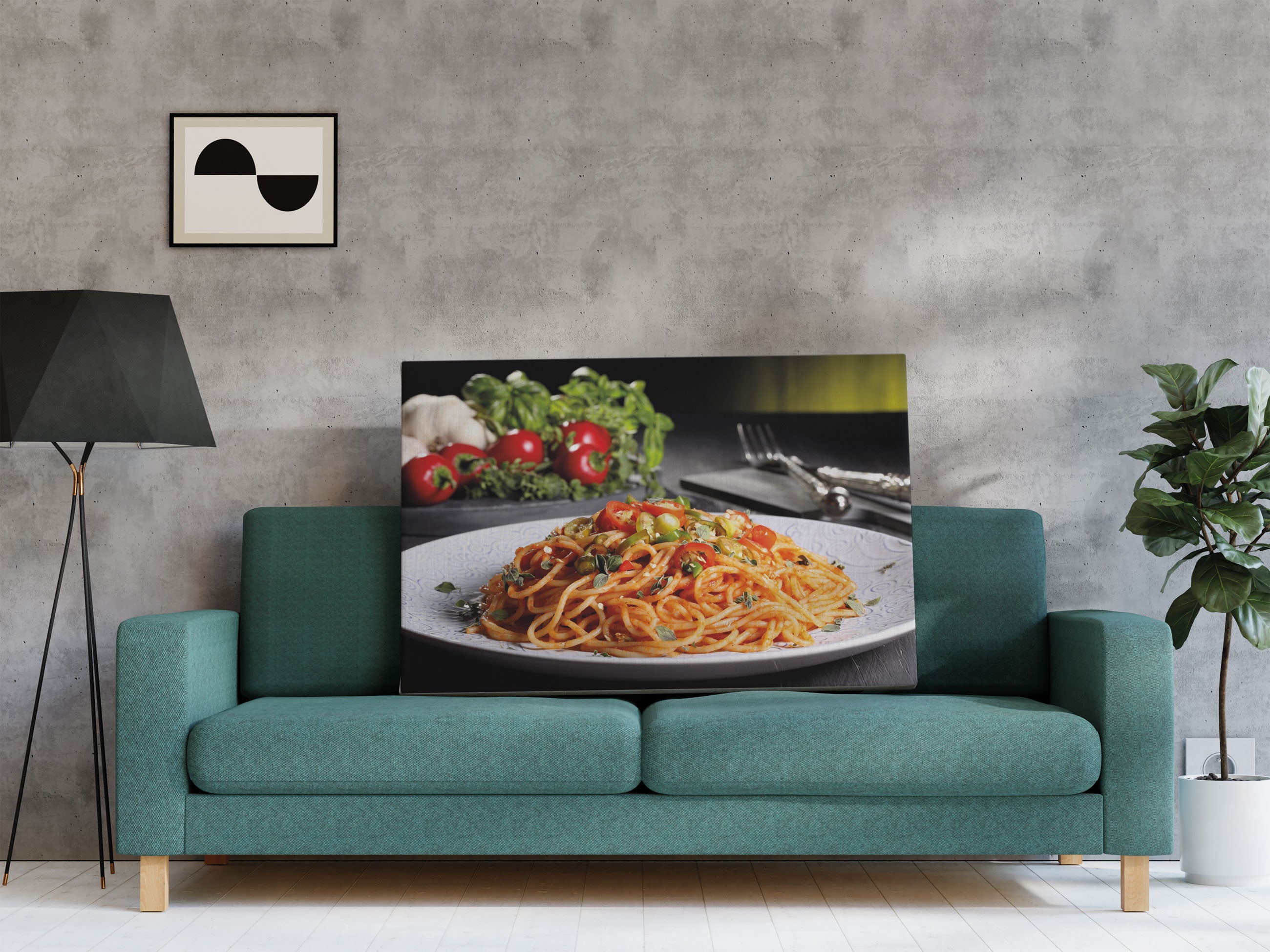 Leckere Spaghetti Italia Leinwandbild Regal