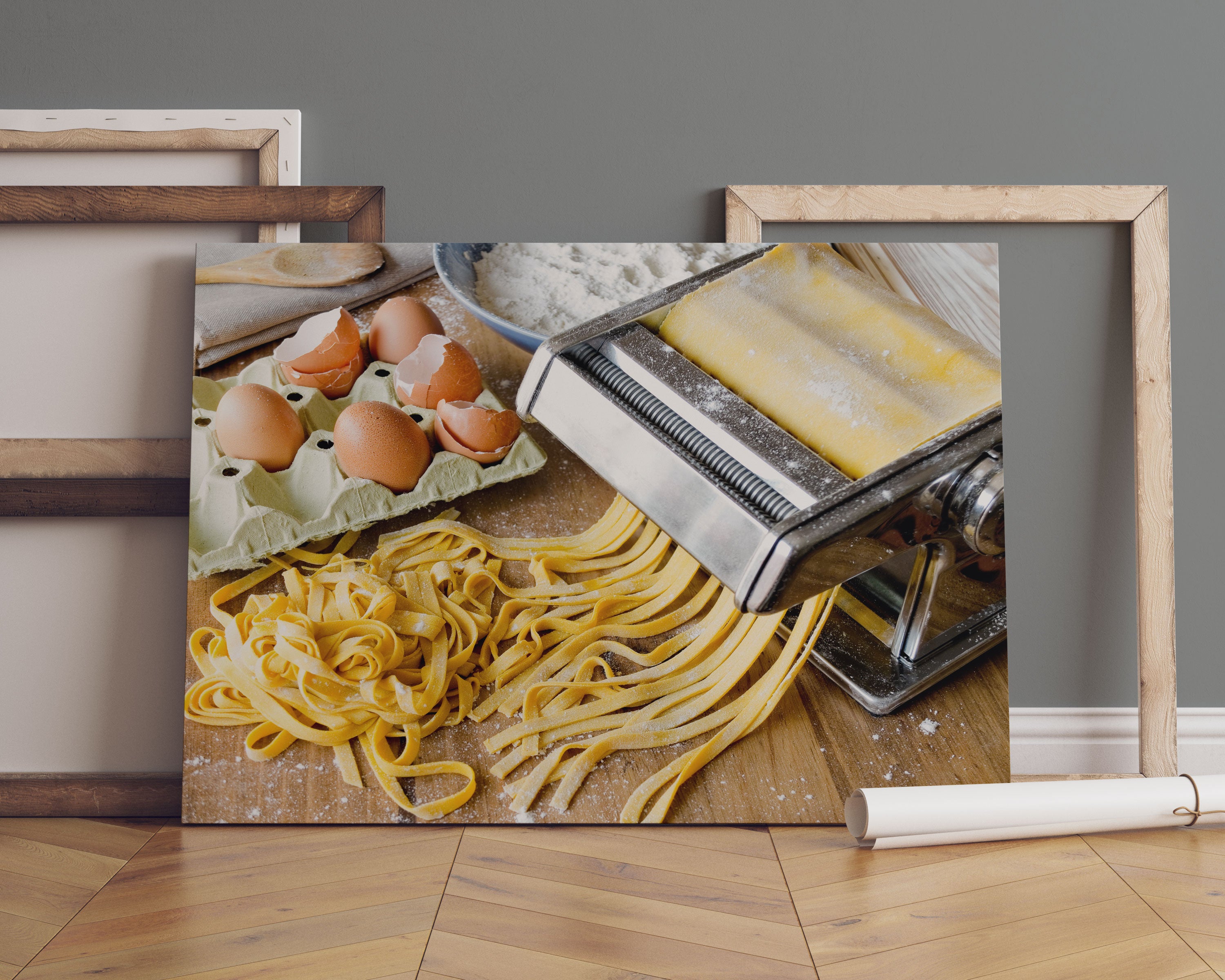 Nudelmaschine Pasta Italia Leinwandbild Sofa