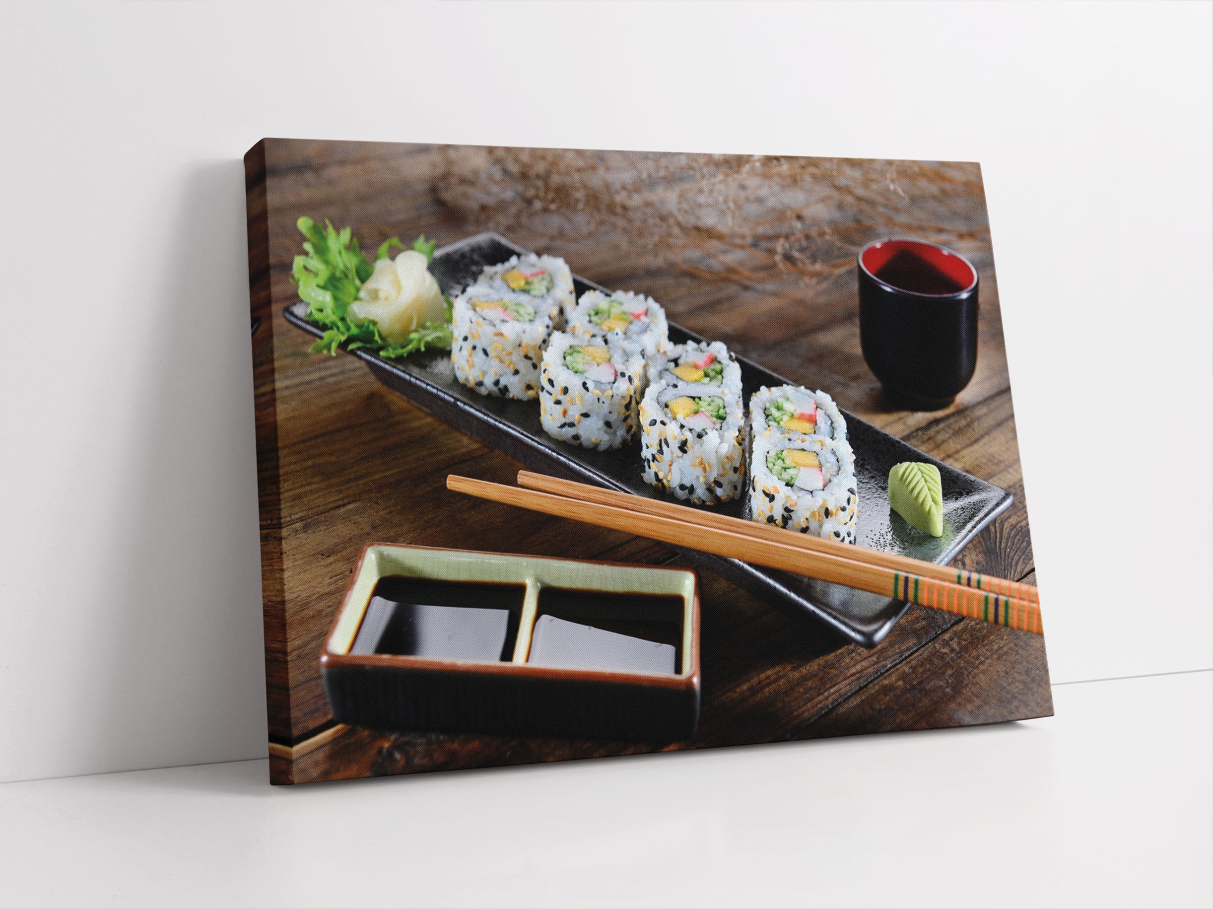 Delikate Inside Out Sushi Rollen Leinwandbild Studio