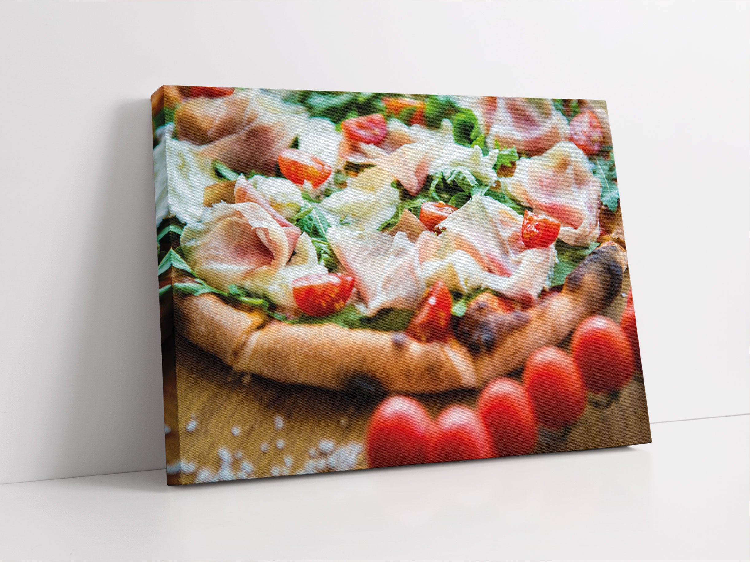 Pizza mit Parmaschinken Leinwandbild Studio