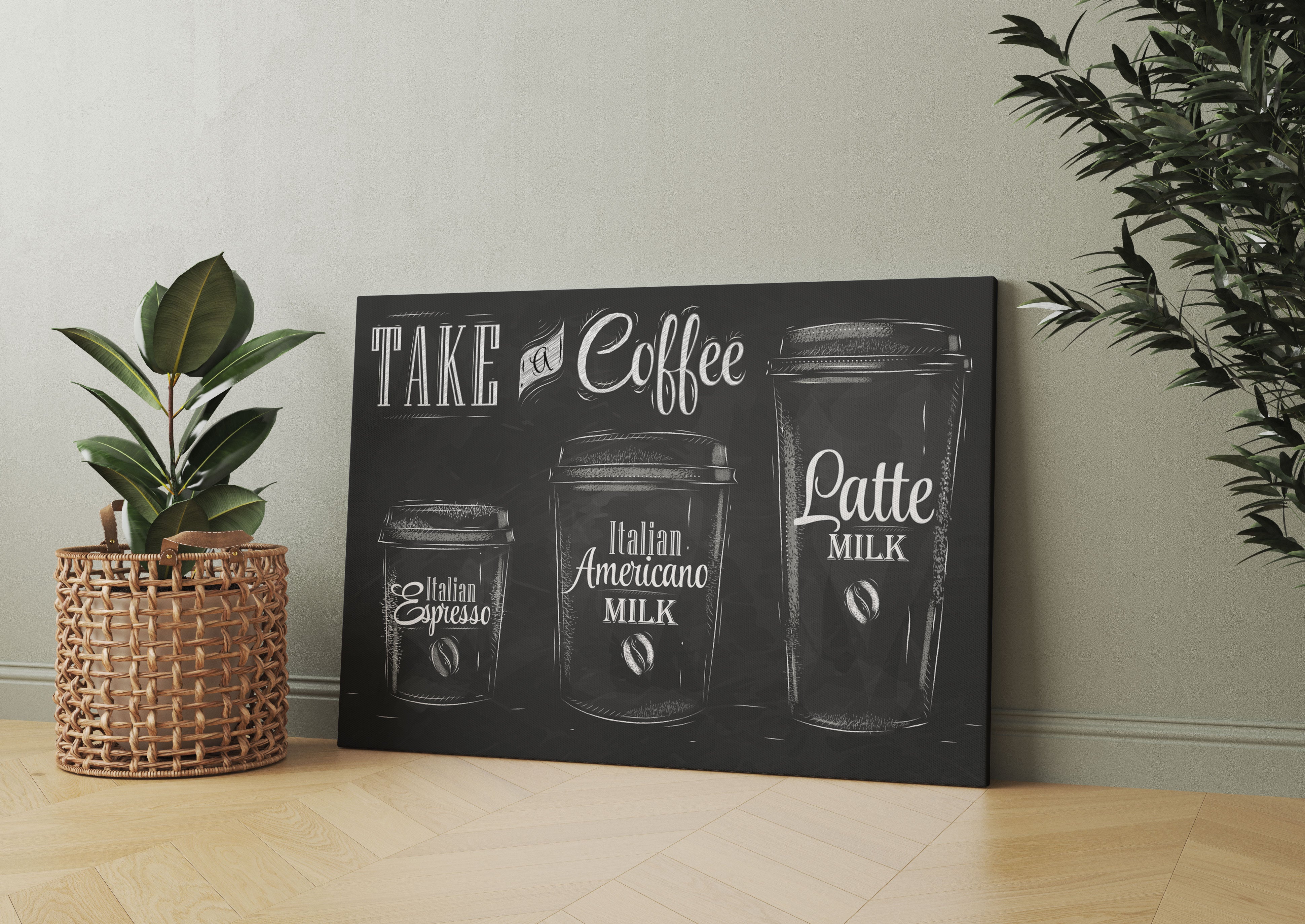 Take a Coffee Kaffee Speziale Leinwandbild Wohnzimmer