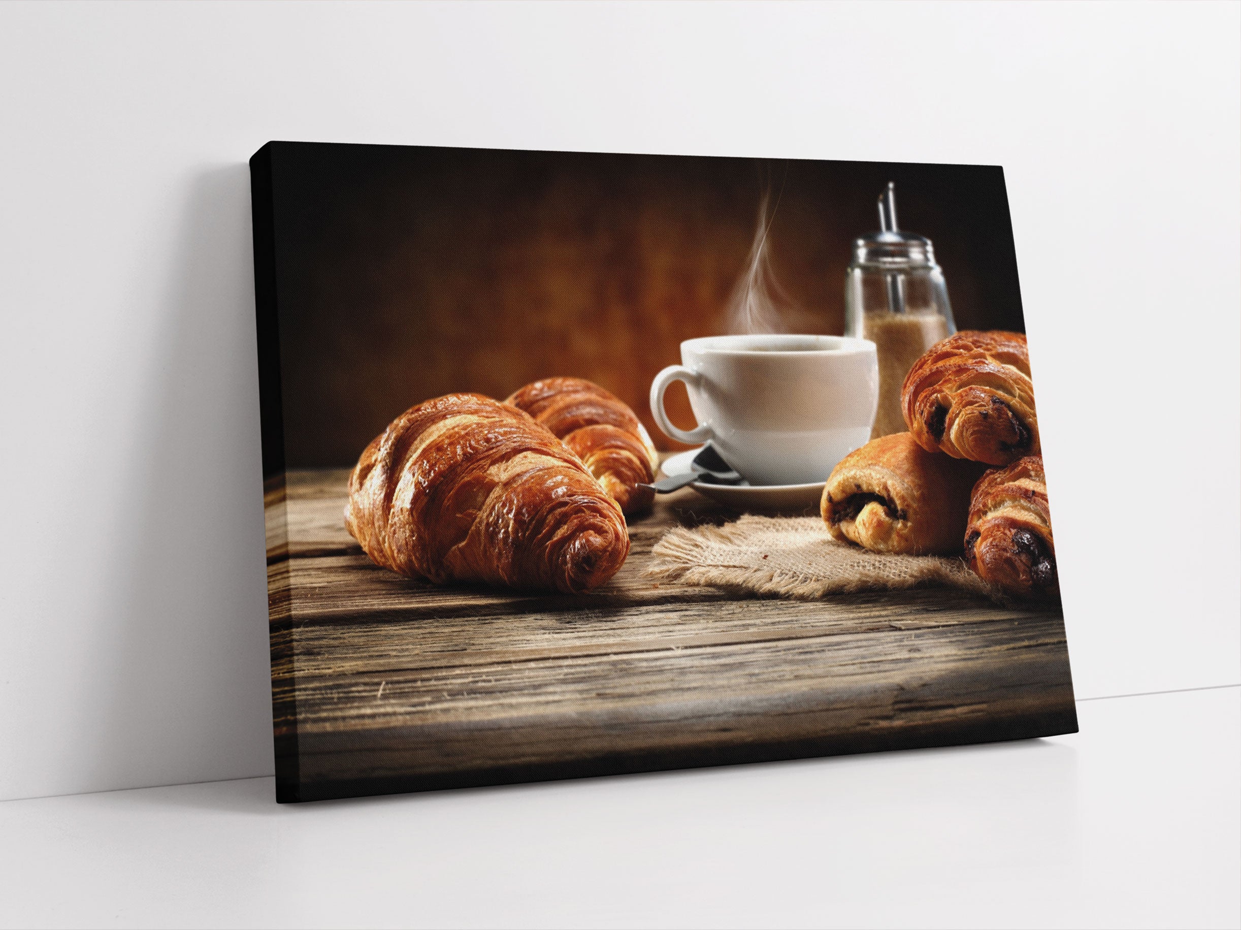 Croissant zum Kaffee Leinwandbild Studio