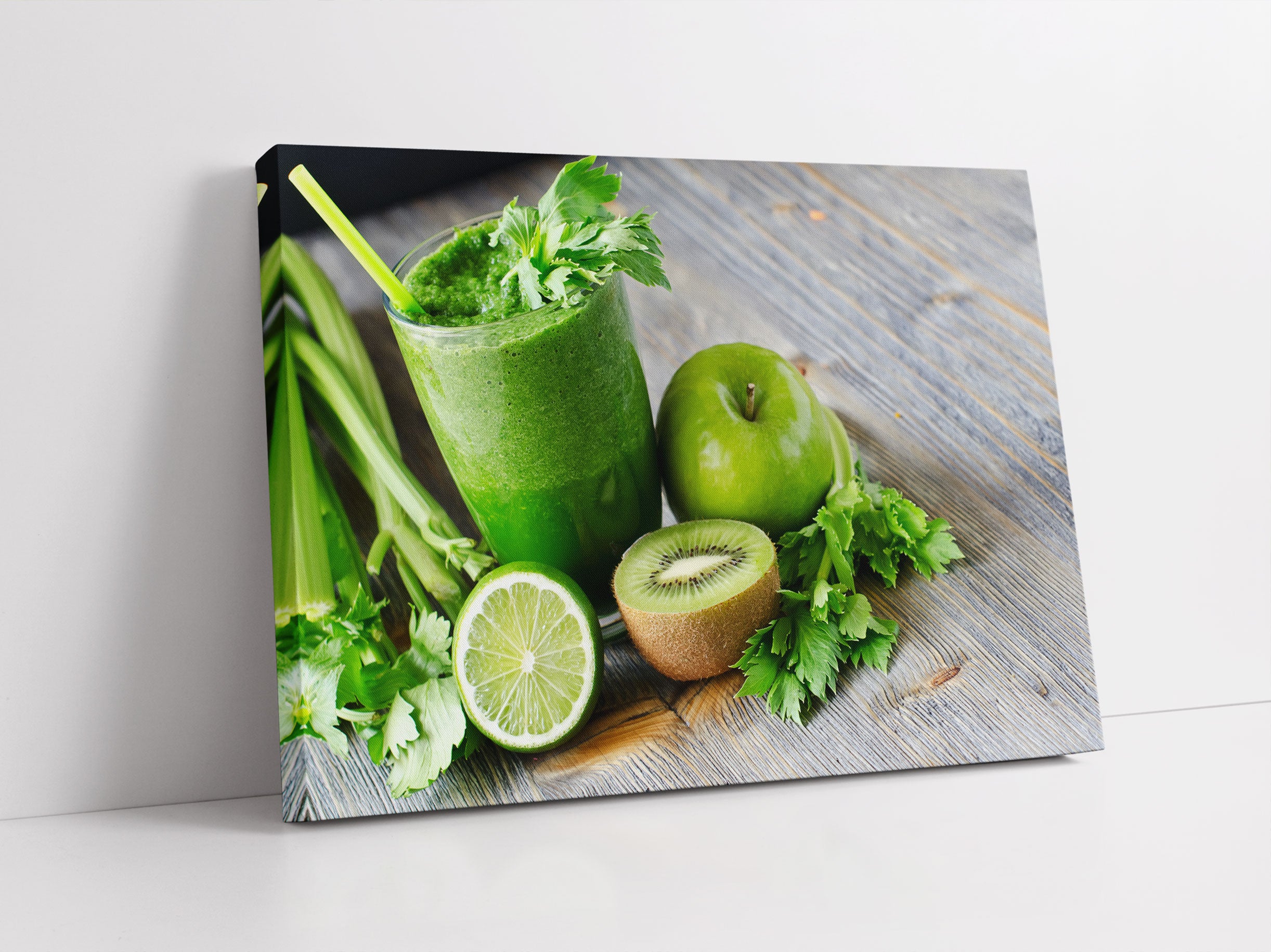 BIO Smoothie Apfel Limette Kiwi Leinwandbild Studio