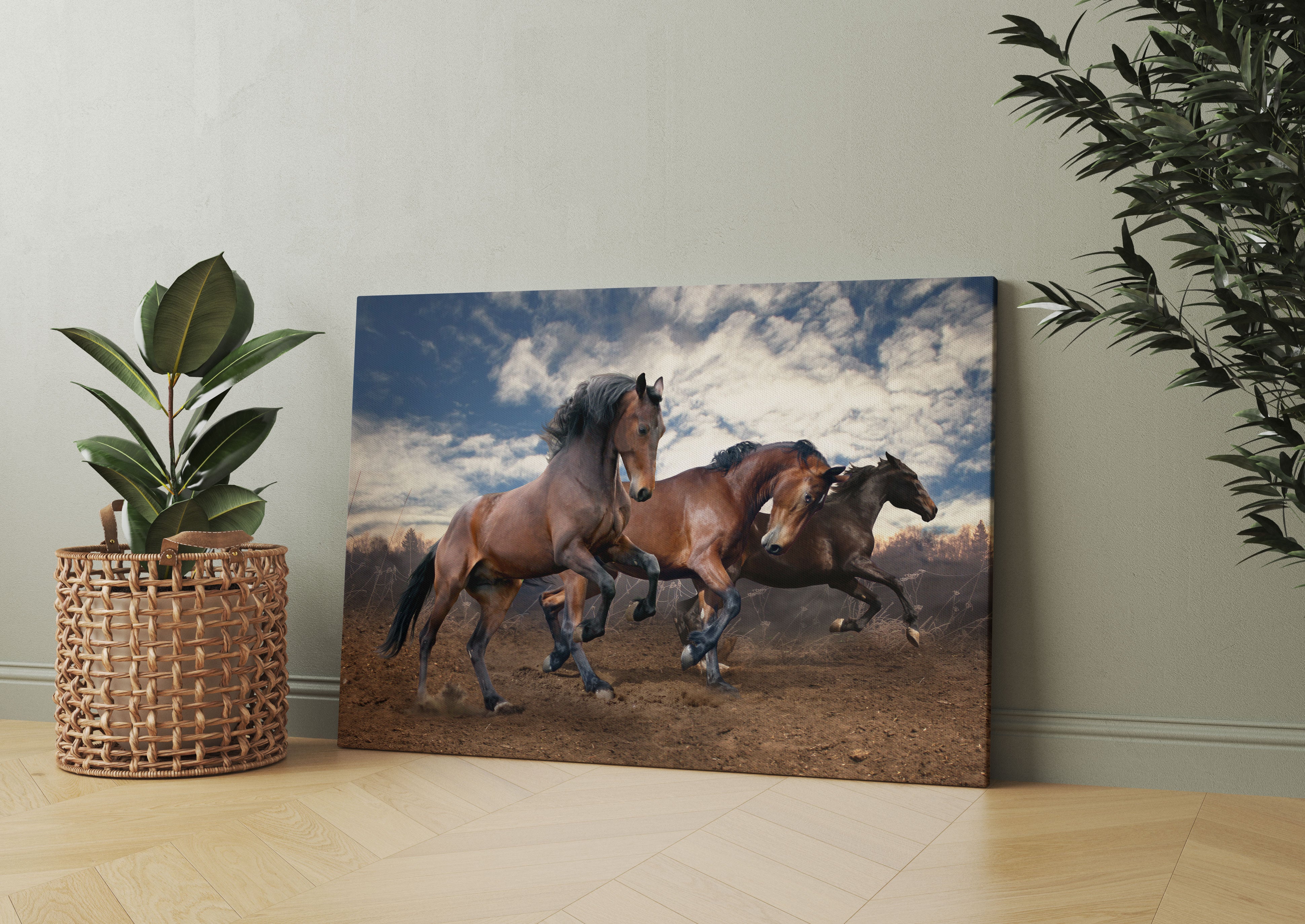 Wilde freie Pferde Leinwandbild Wohnzimmer