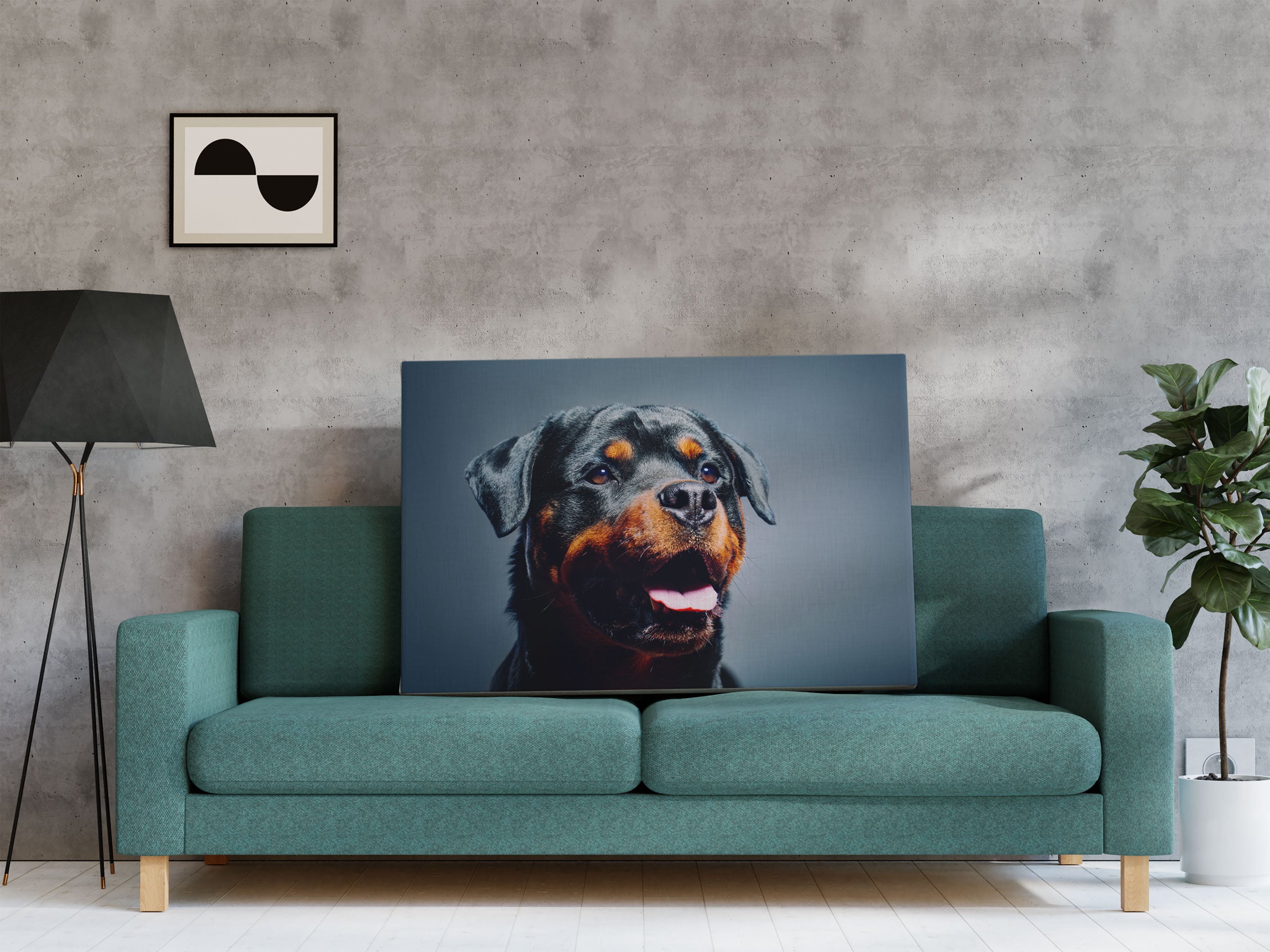 Treuer Rottweiler Leinwandbild Regal