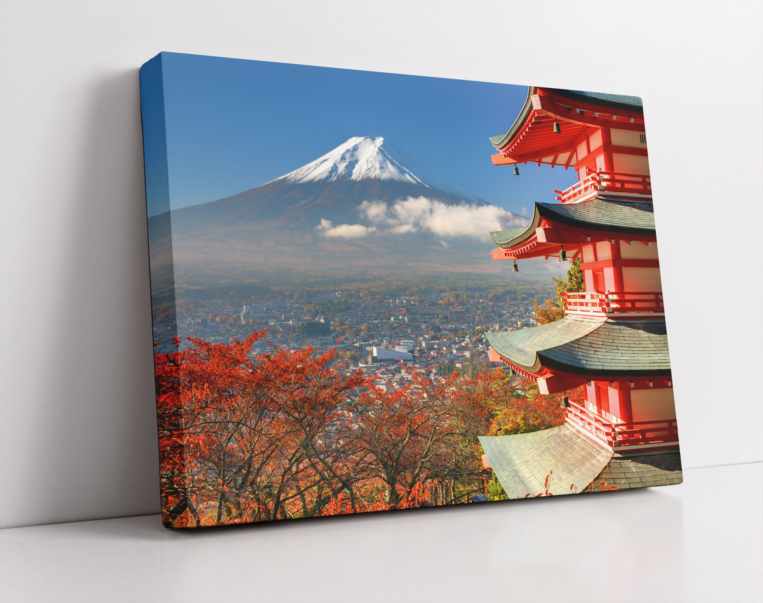 Tempel am Fudschijama Japan - Leinwandbild