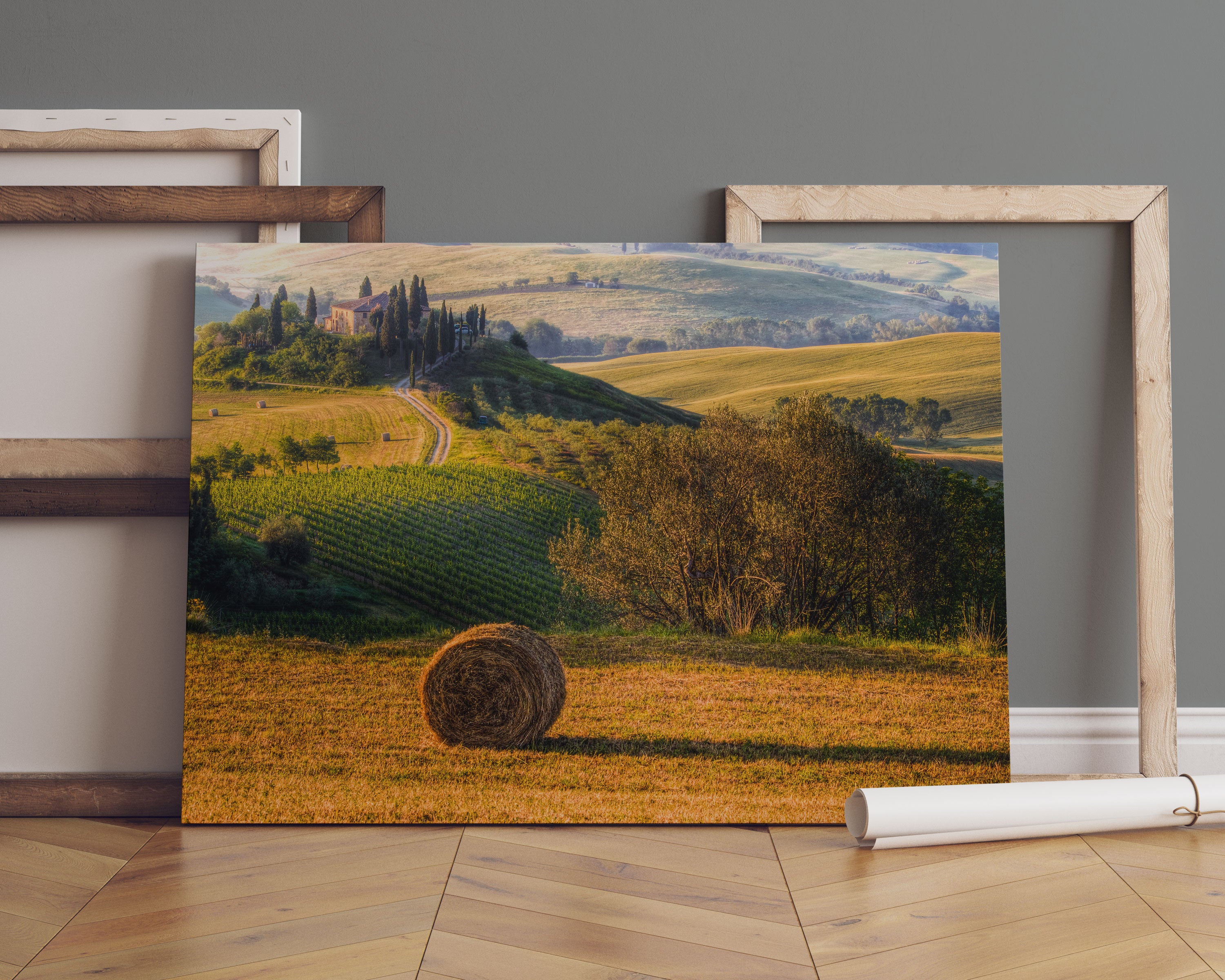 Italienische Toskana Landschaft Leinwandbild Sofa