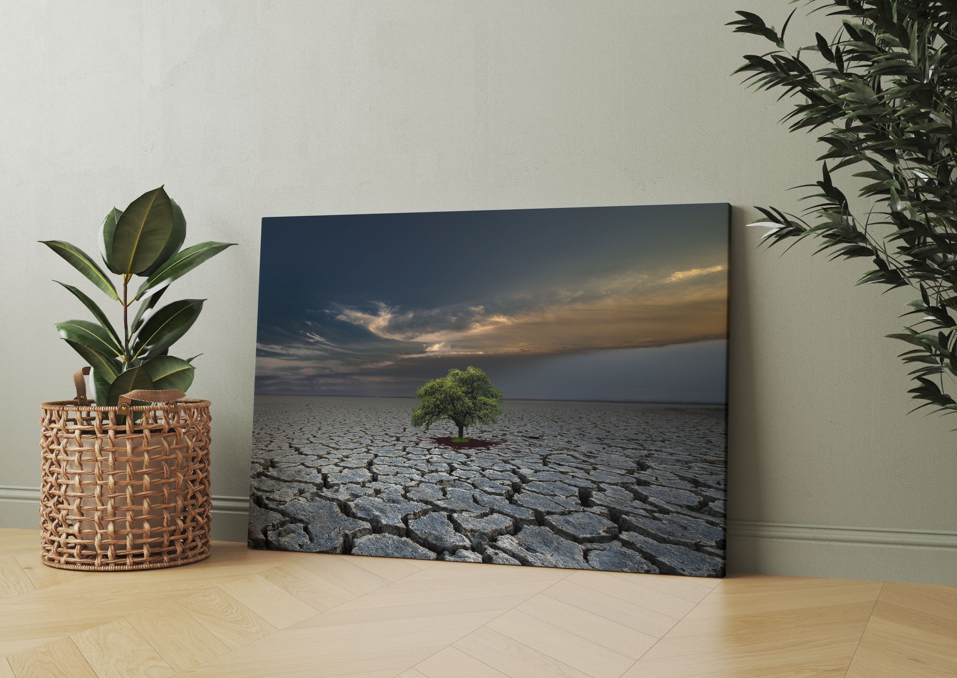 Der Baum im Boden Leinwandbild Wohnzimmer