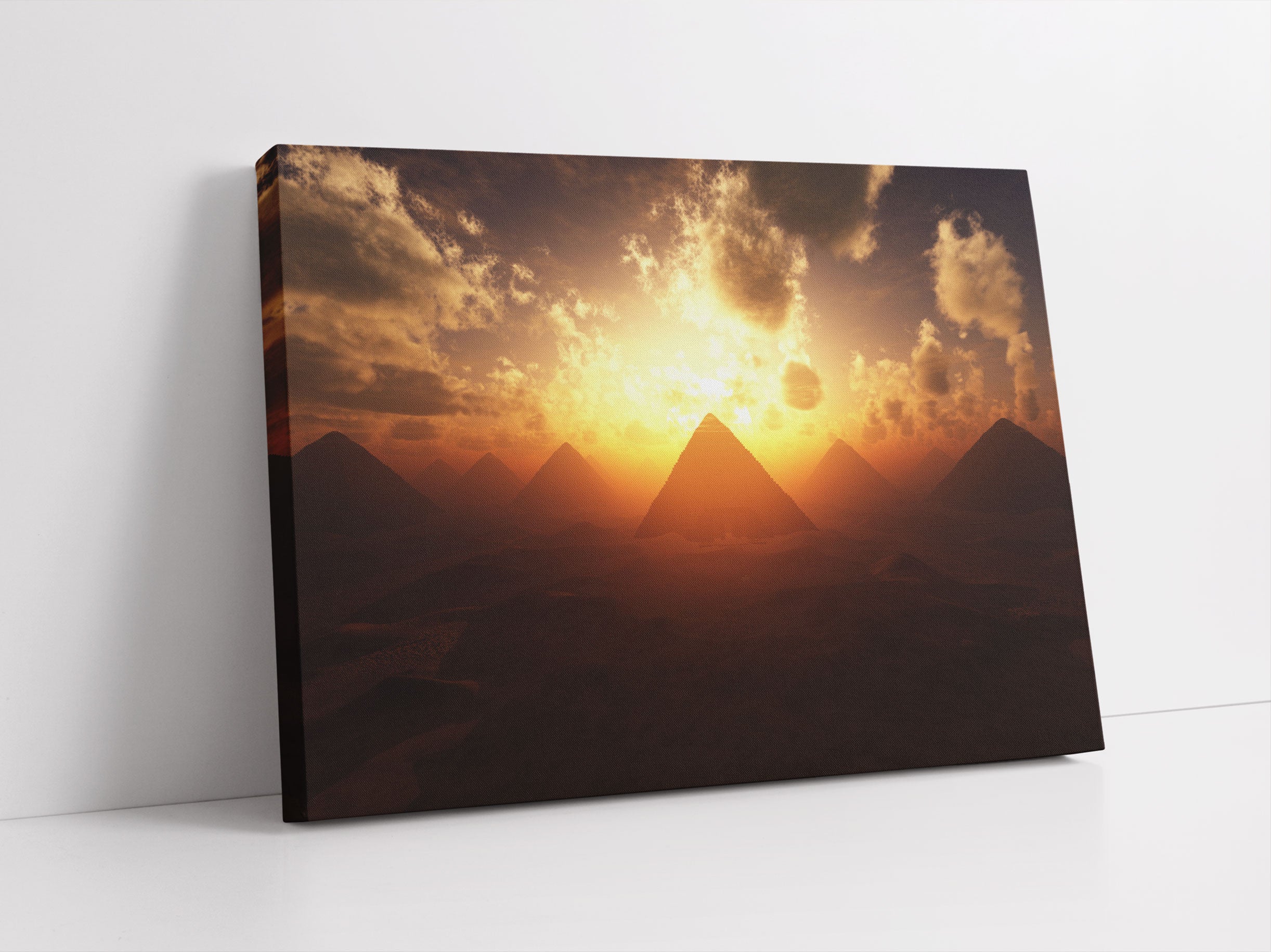 Pyramiden beim Sonnenuntergang Leinwandbild Studio