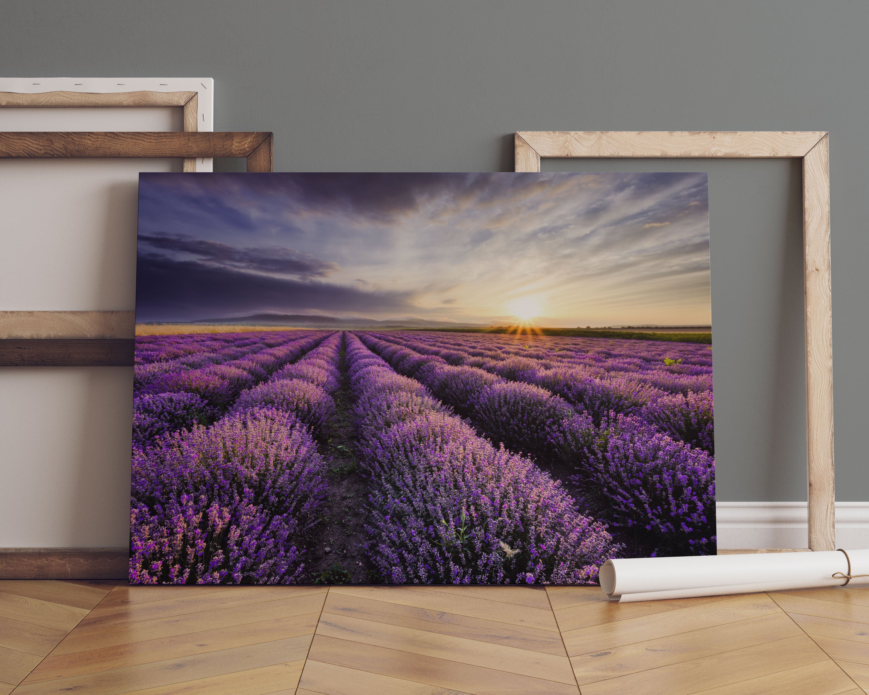 Traumhafte Lavendel Provence Leinwandbild Sofa