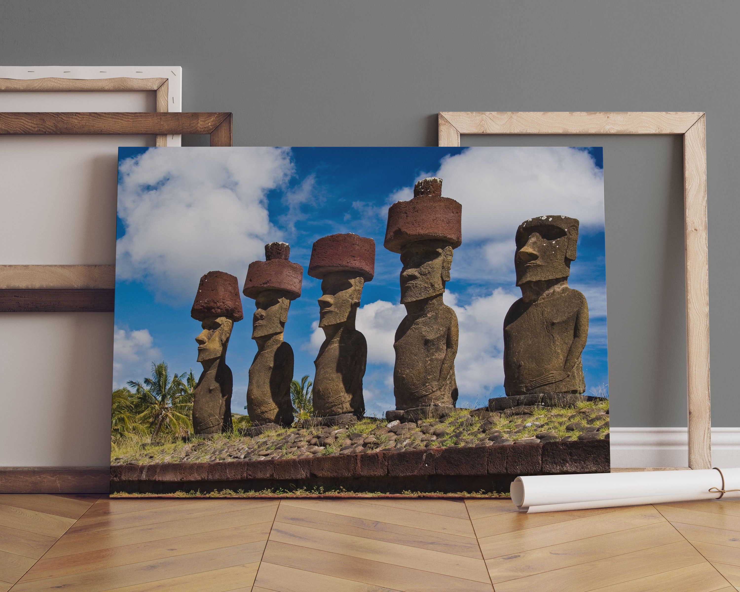 Moai Statuen Osterinseln Leinwandbild Sofa