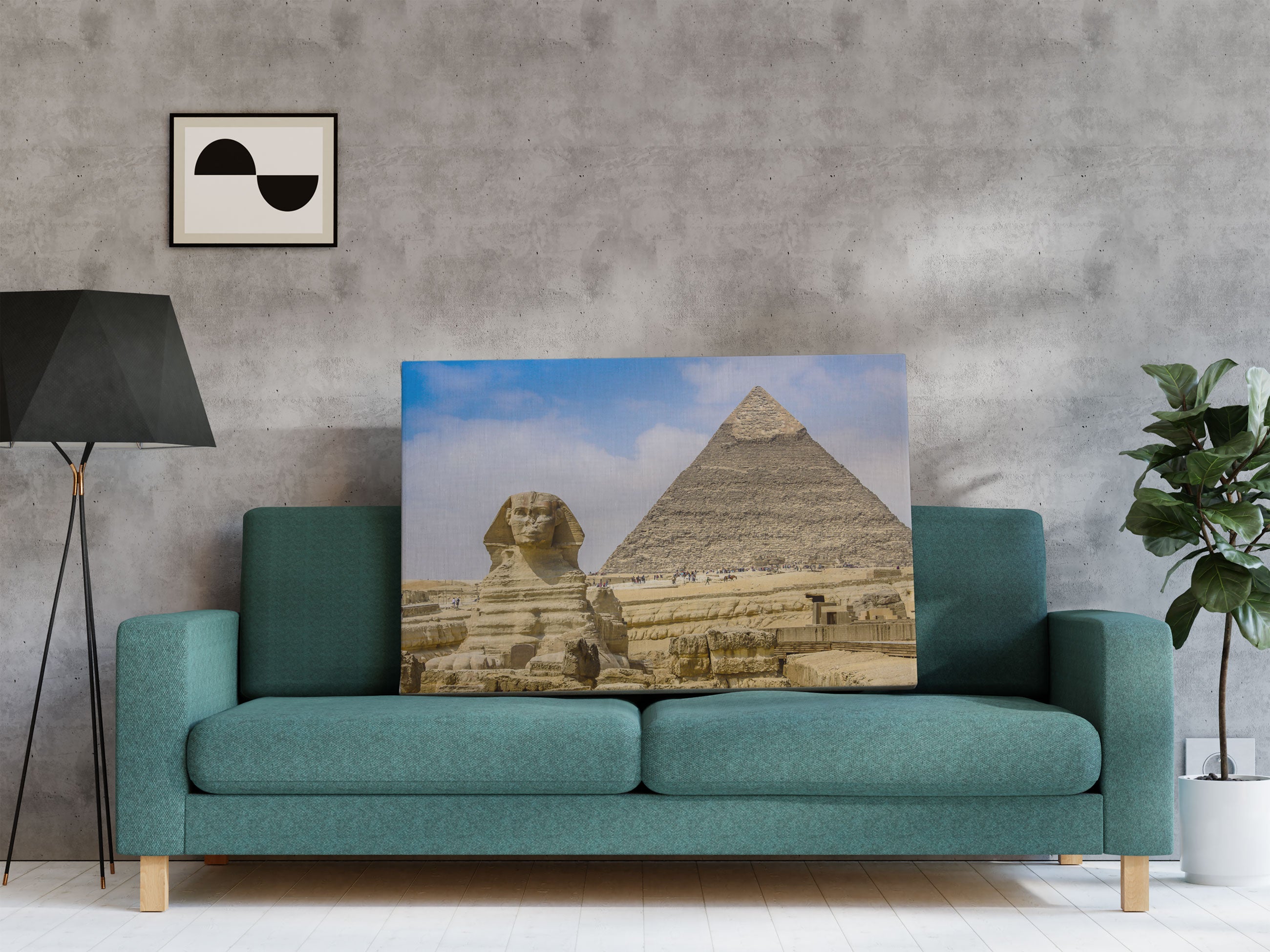 Sphinx von Gizeh mit Pyramide Leinwandbild Regal