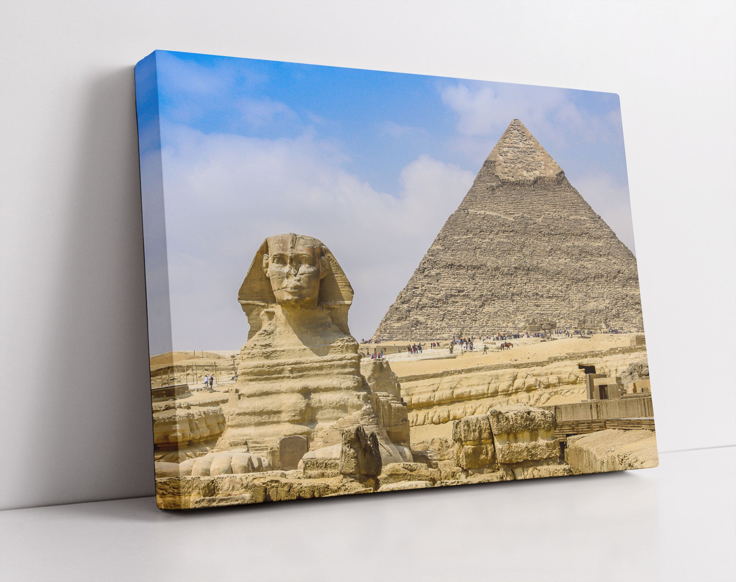 Sphinx von Gizeh mit Pyramide - Leinwandbild