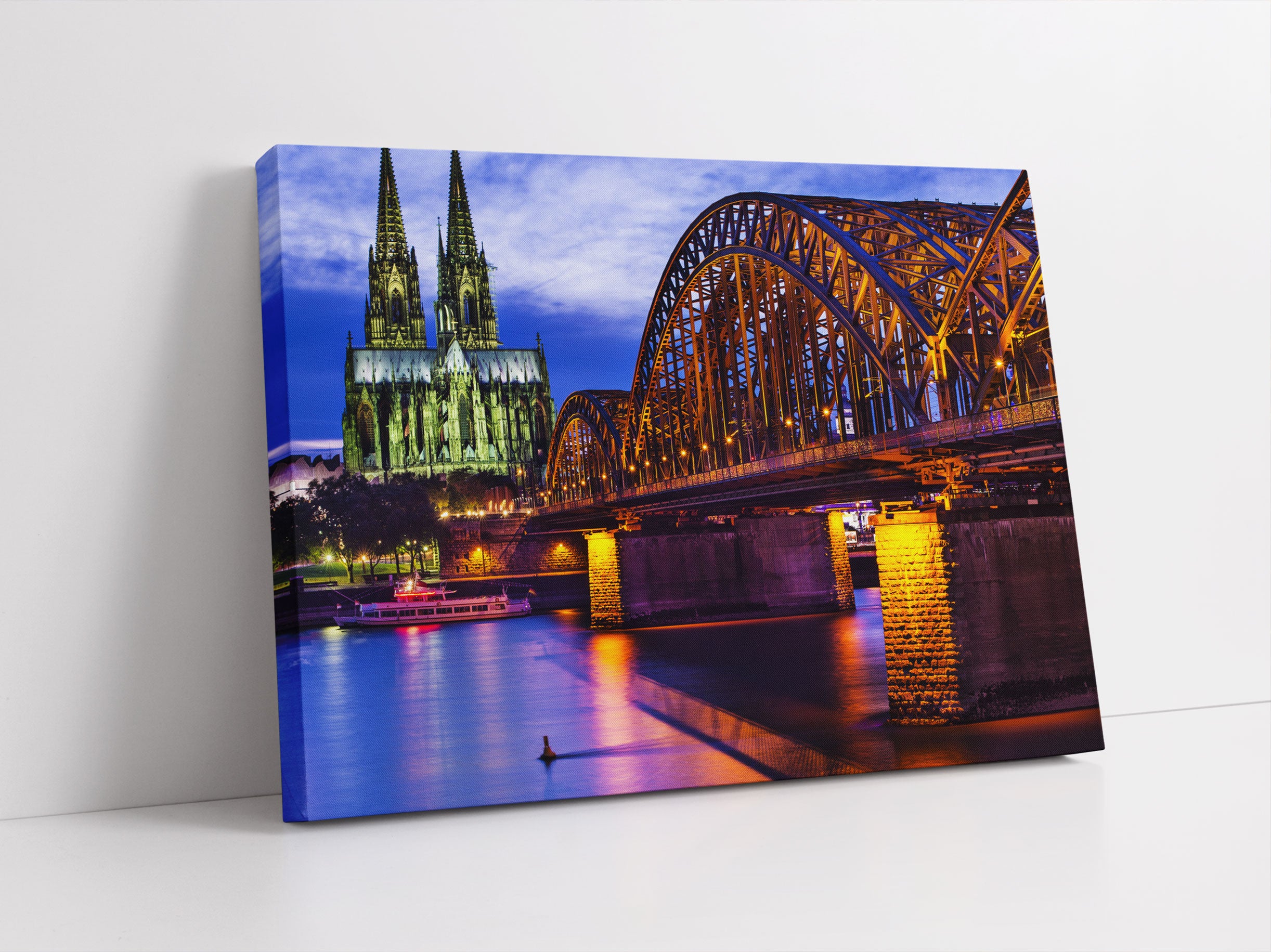 Hohenzollernbrücke bei Nacht Leinwandbild Studio