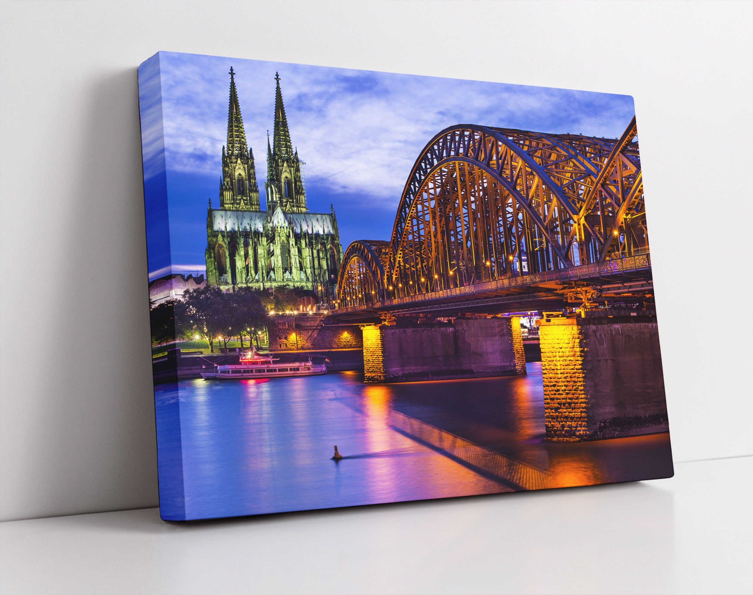 Hohenzollernbrücke bei Nacht - Leinwandbild