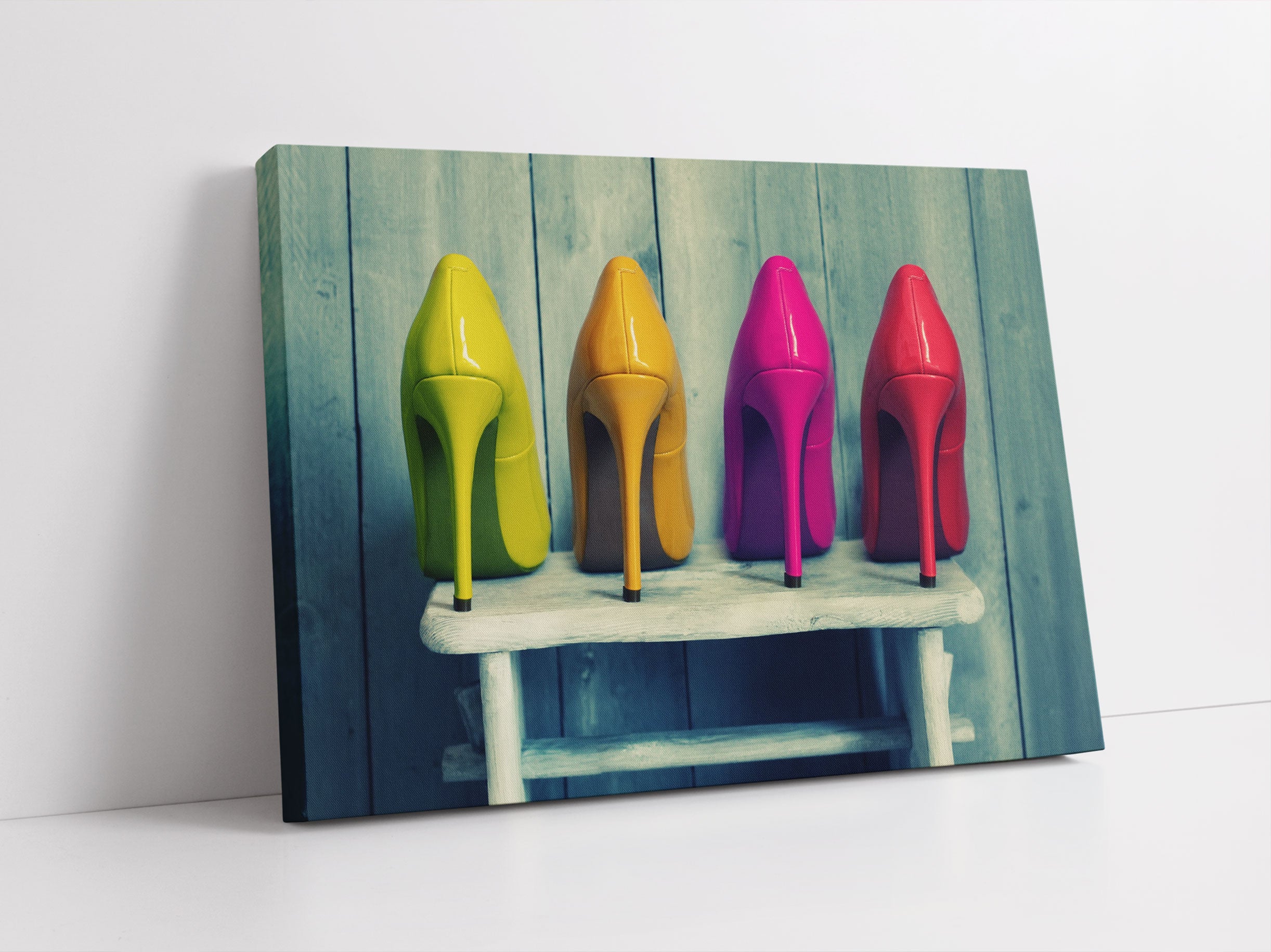 Bunte High Heels Leinwandbild Studio