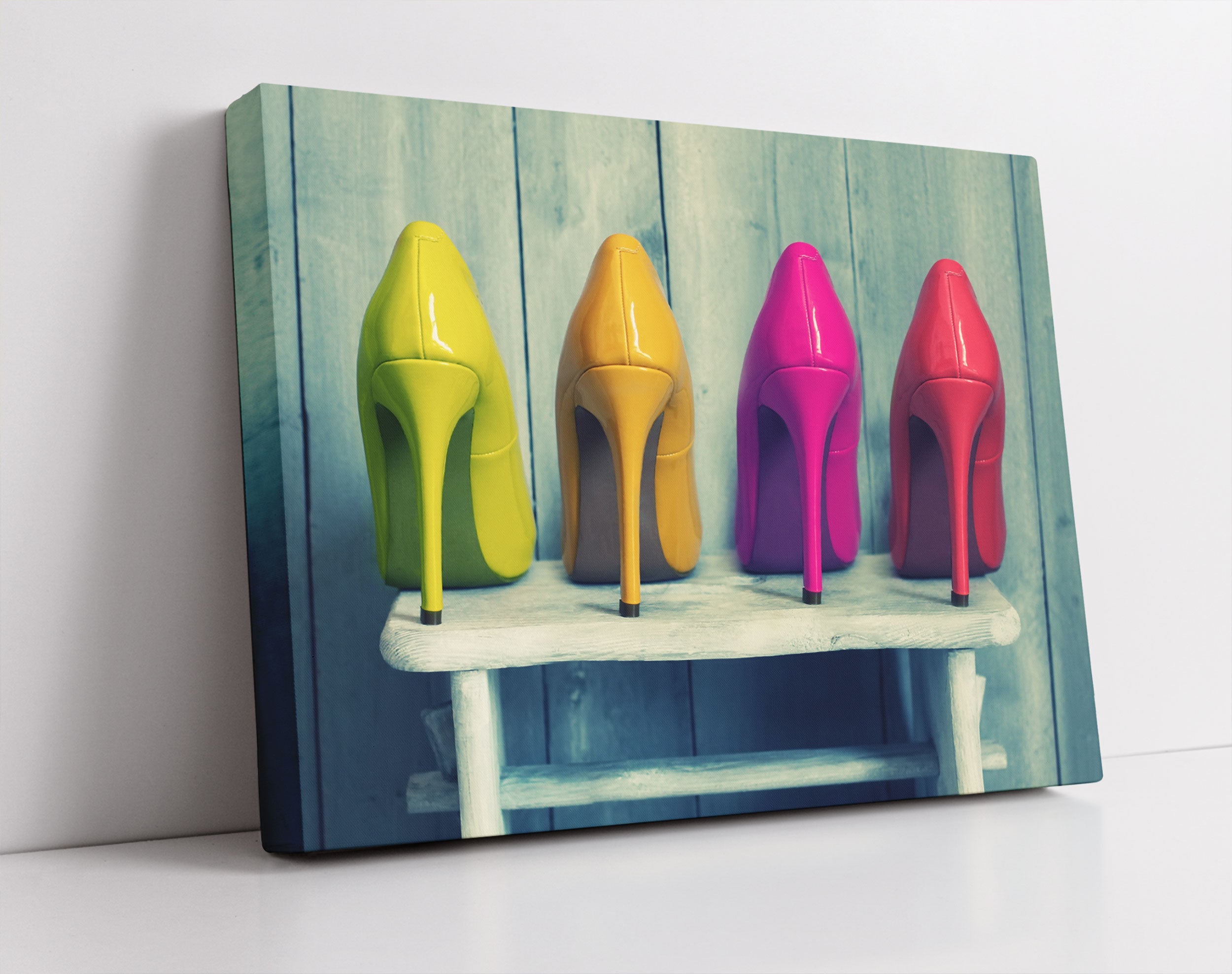 Bunte High Heels - Leinwandbild