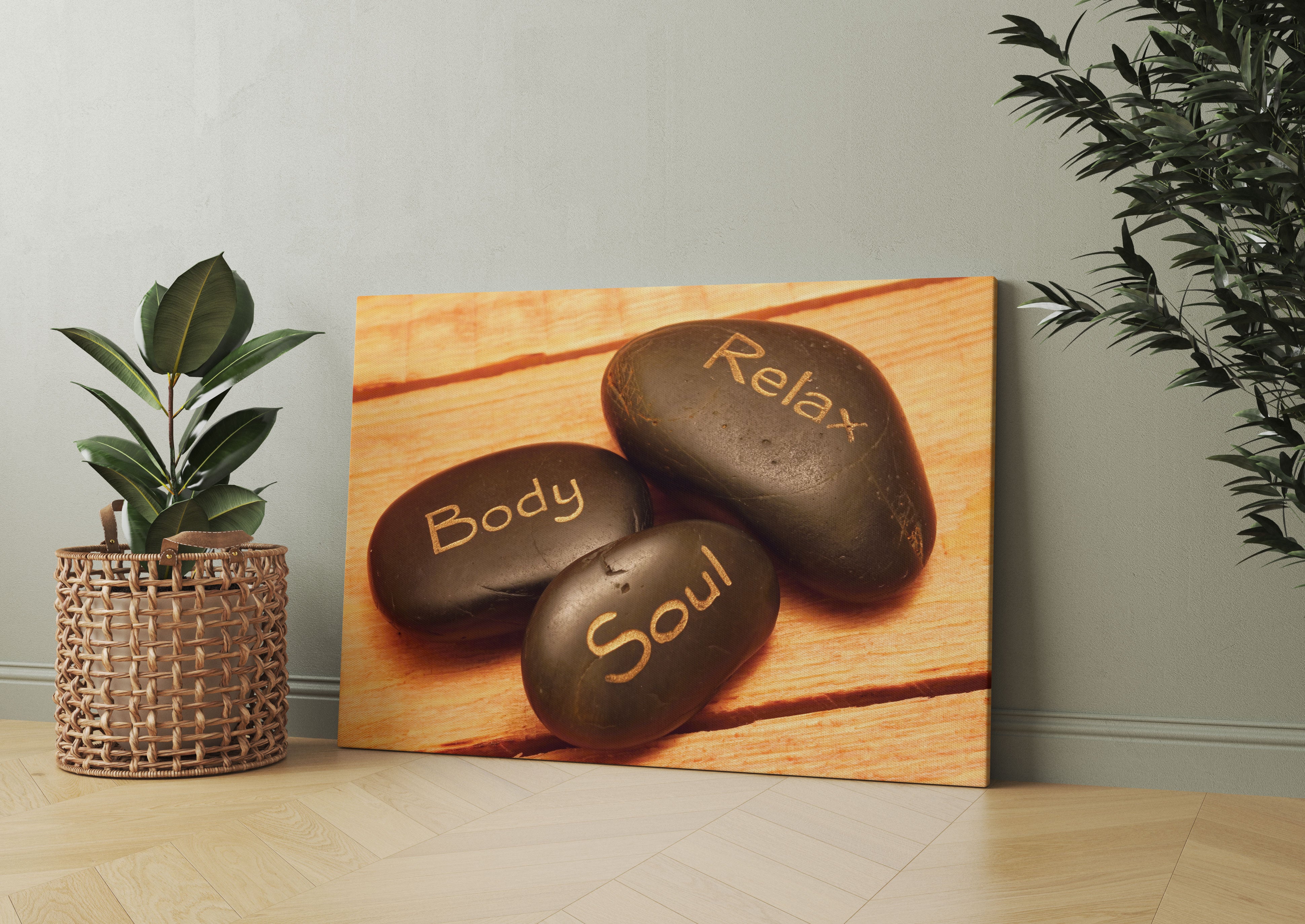 Wellness Body Soul Relax Leinwandbild Wohnzimmer