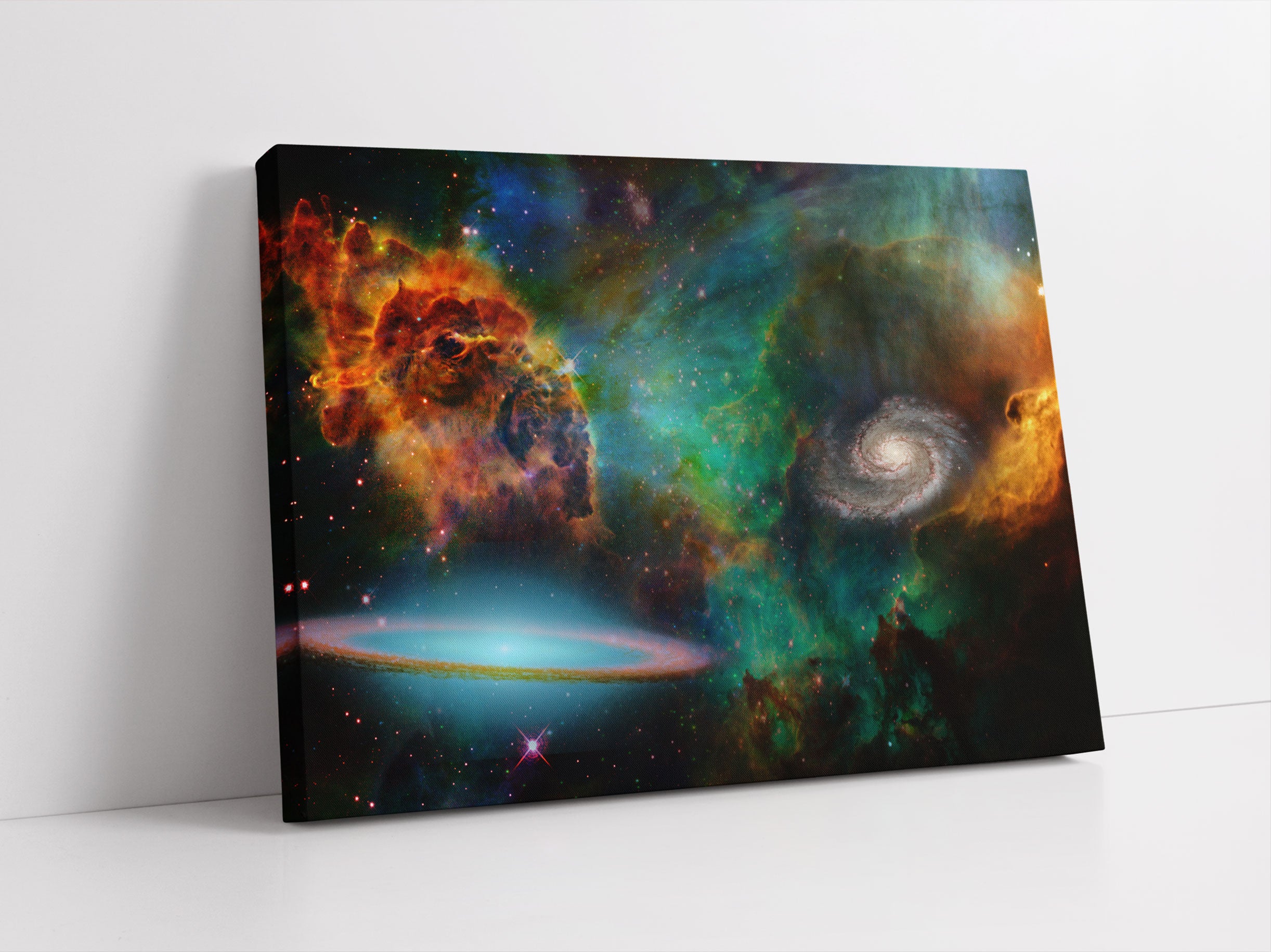 Galaxie mit Sternennebel Leinwandbild Studio