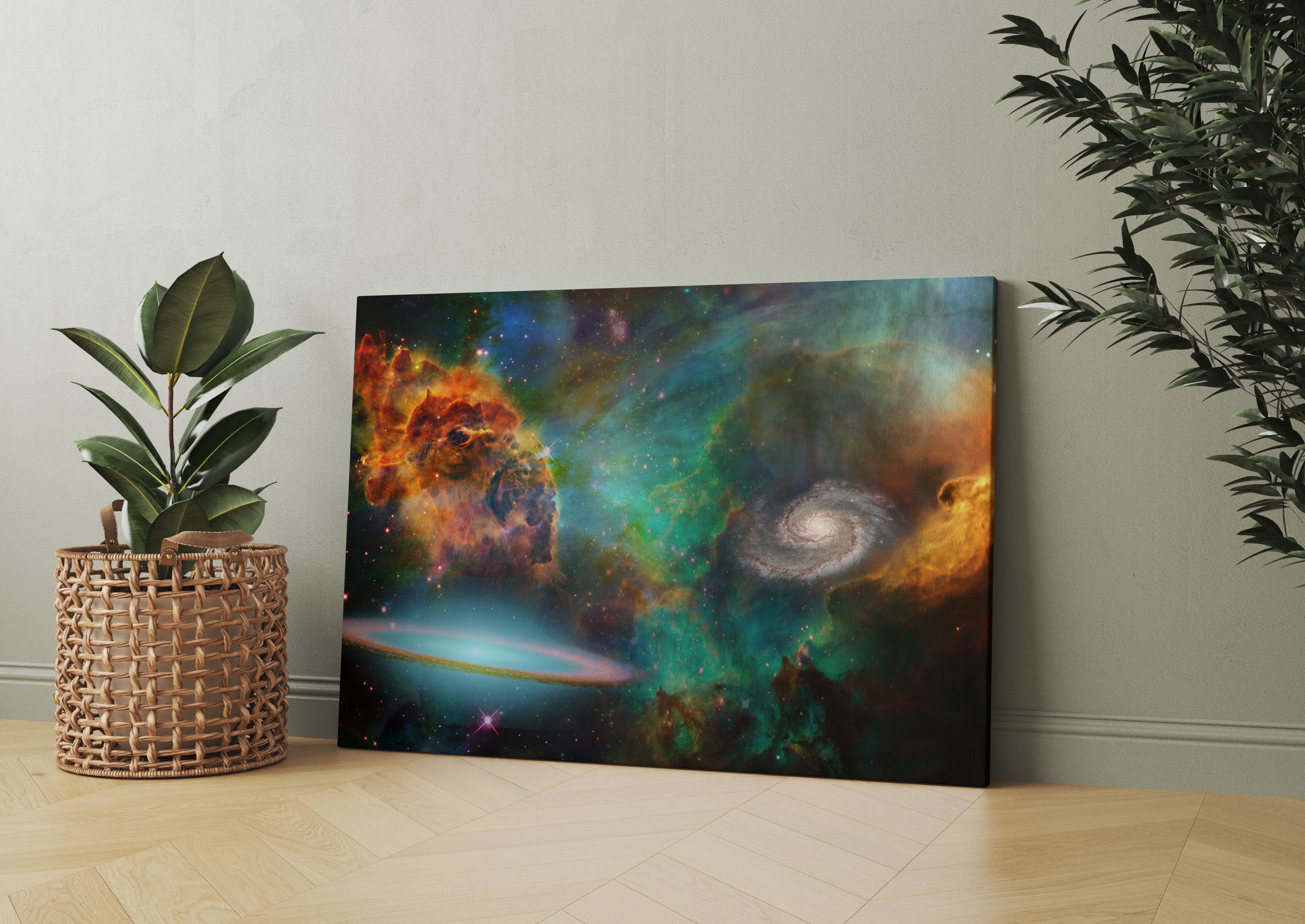 Galaxie mit Sternennebel Leinwandbild Wohnzimmer