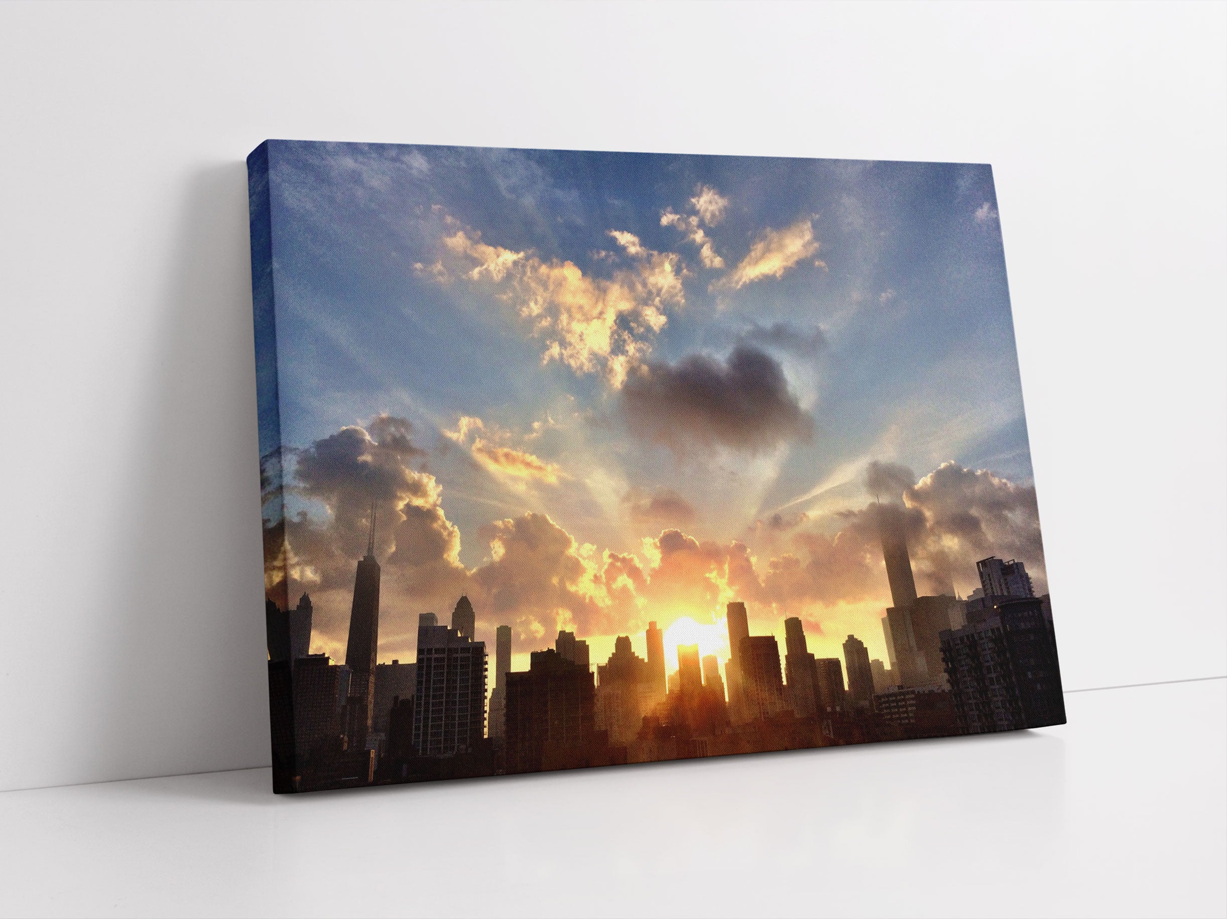 Chicago Skyline im Sonnenaufgang Leinwandbild Studio