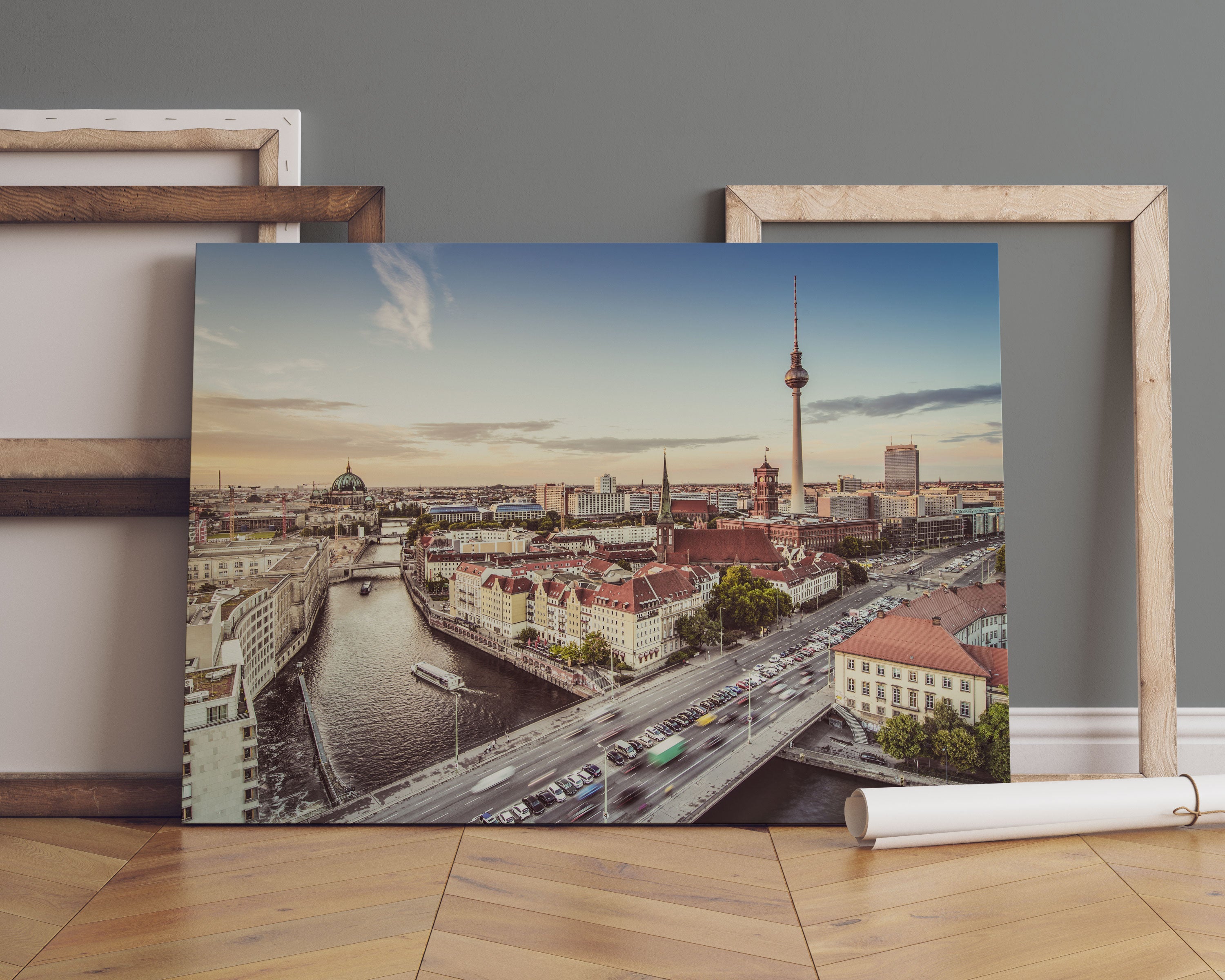 Skyline von Berlin Leinwandbild Sofa