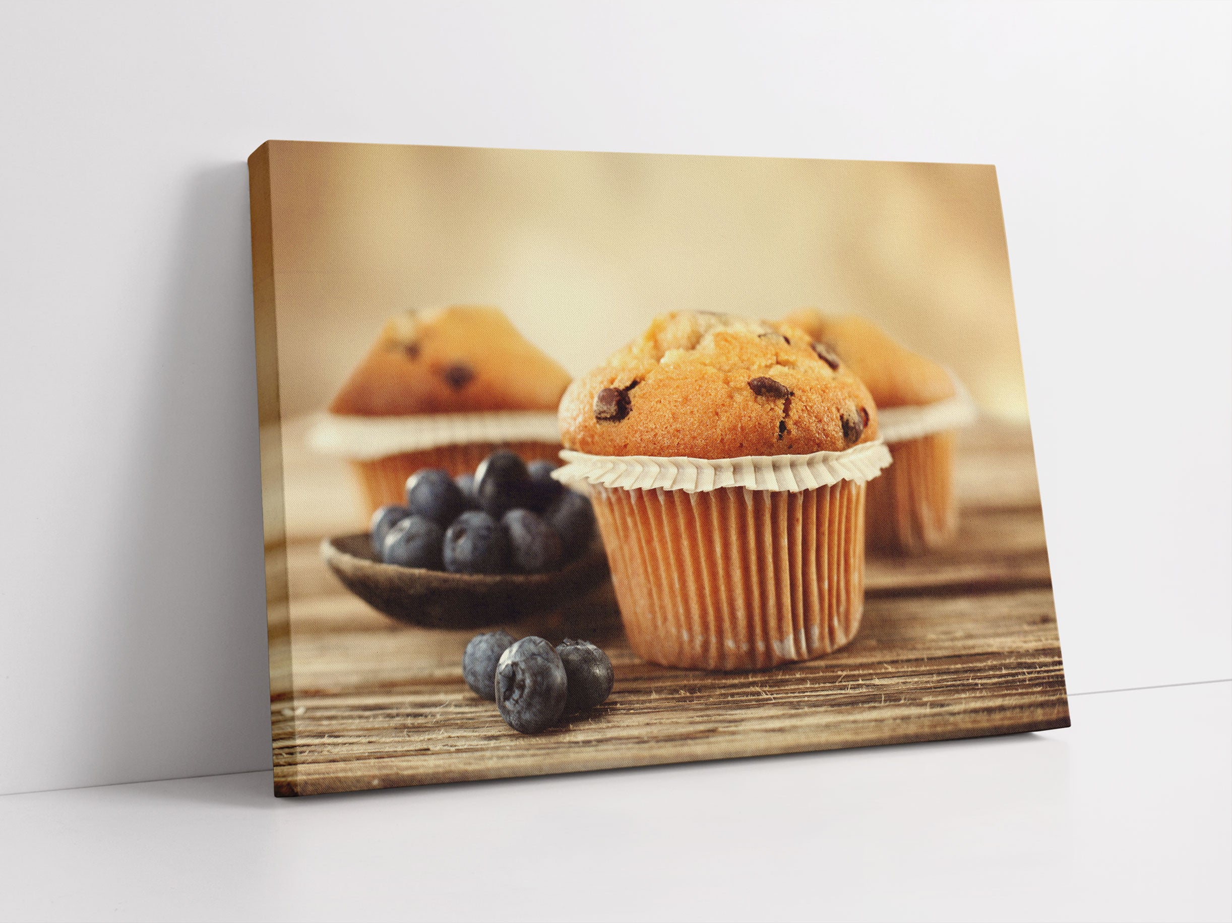 Muffins mit Blaubeeren Leinwandbild Studio